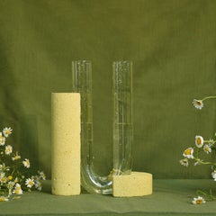 Sculptural vase for flowers, Italian minerals artisanal craftsmanship