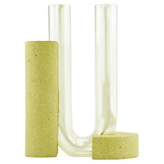 Sculptural vase for flowers, Italian minerals artisanal craftsmanship