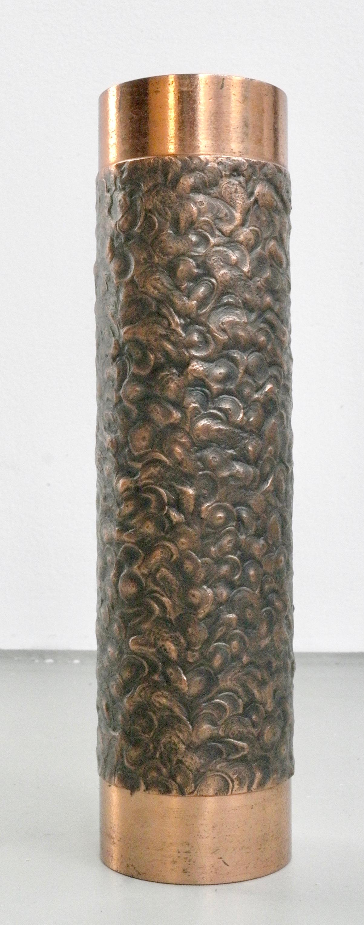French Sculptural Vase in Solid Copper, France, 1960s For Sale