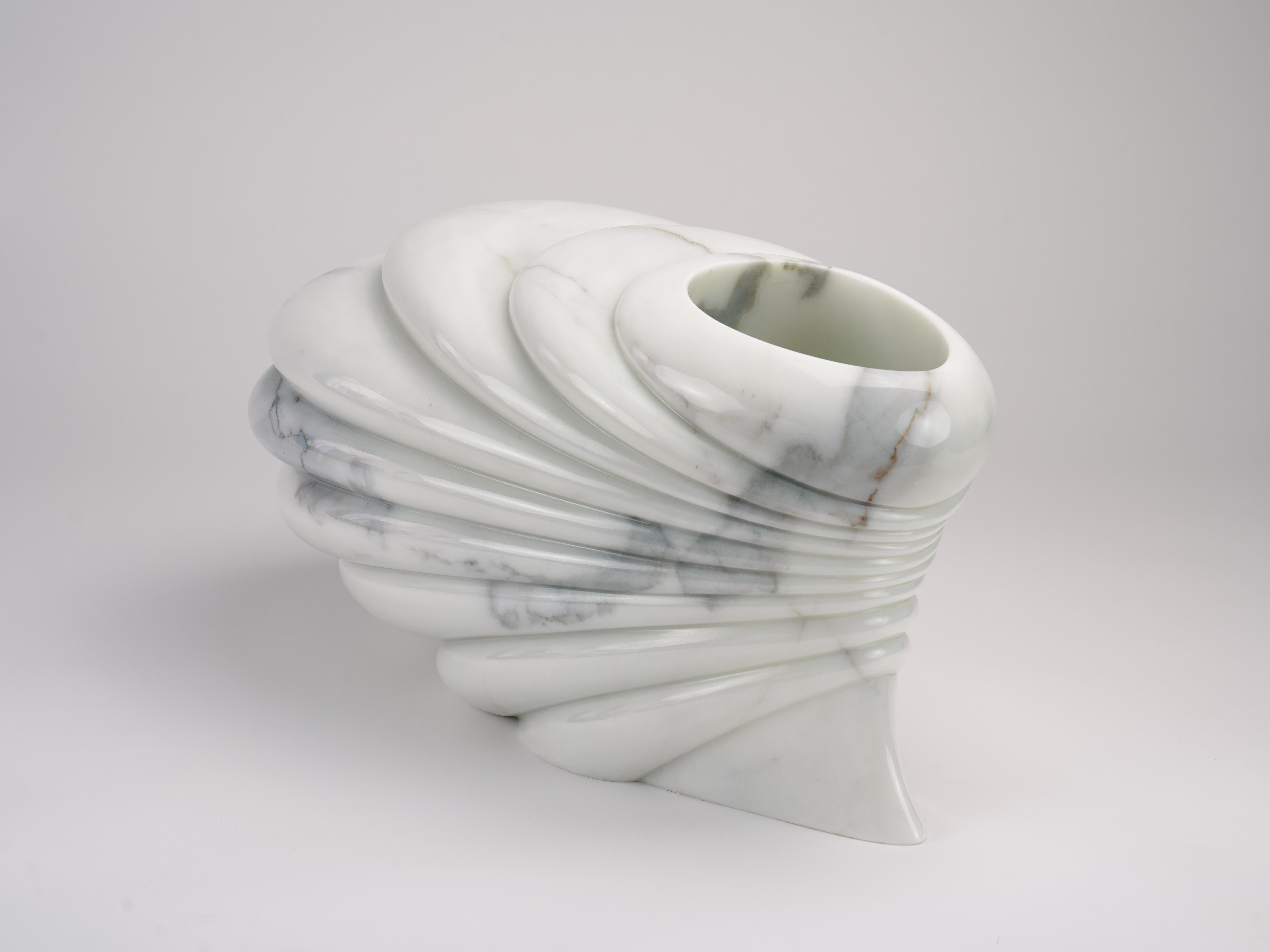 Sculptural Vase in Statuary Marble by Barberini & Gunnell
