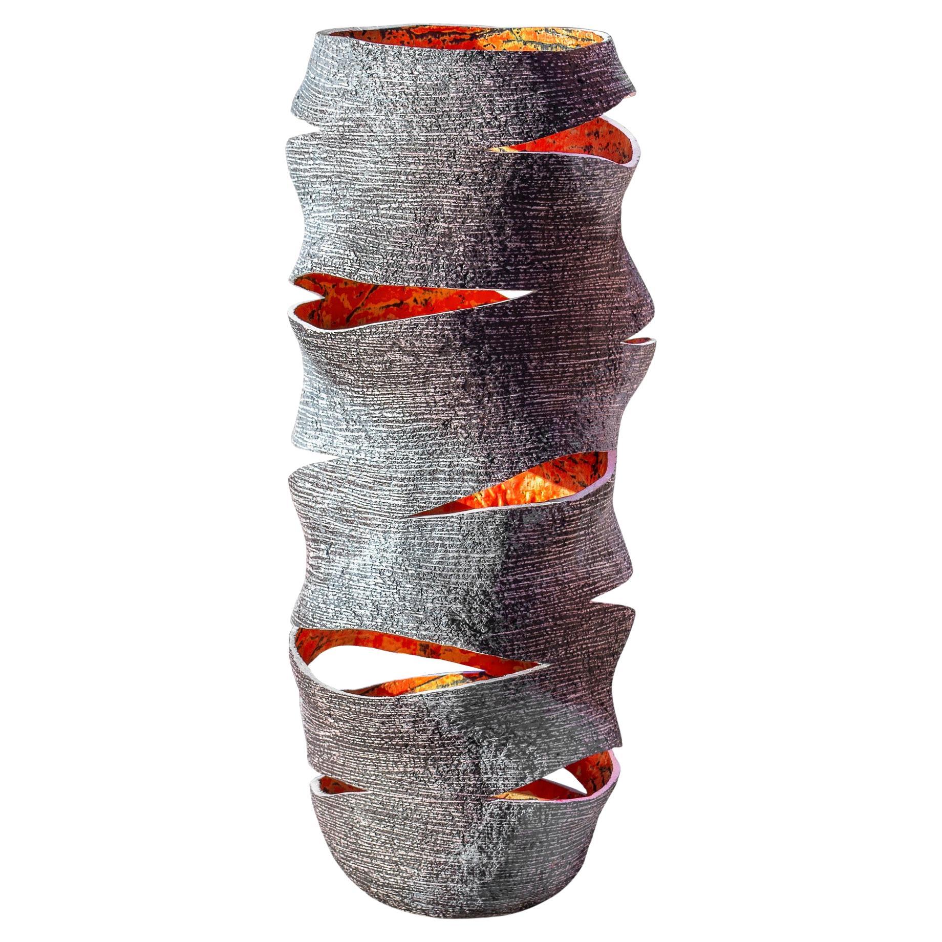 Sculptural Vase Wave Candle Lantern by Donatas Žukauskas In Stock For Sale