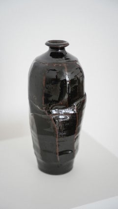 Sculptural Vase with Tenmoku Glaze