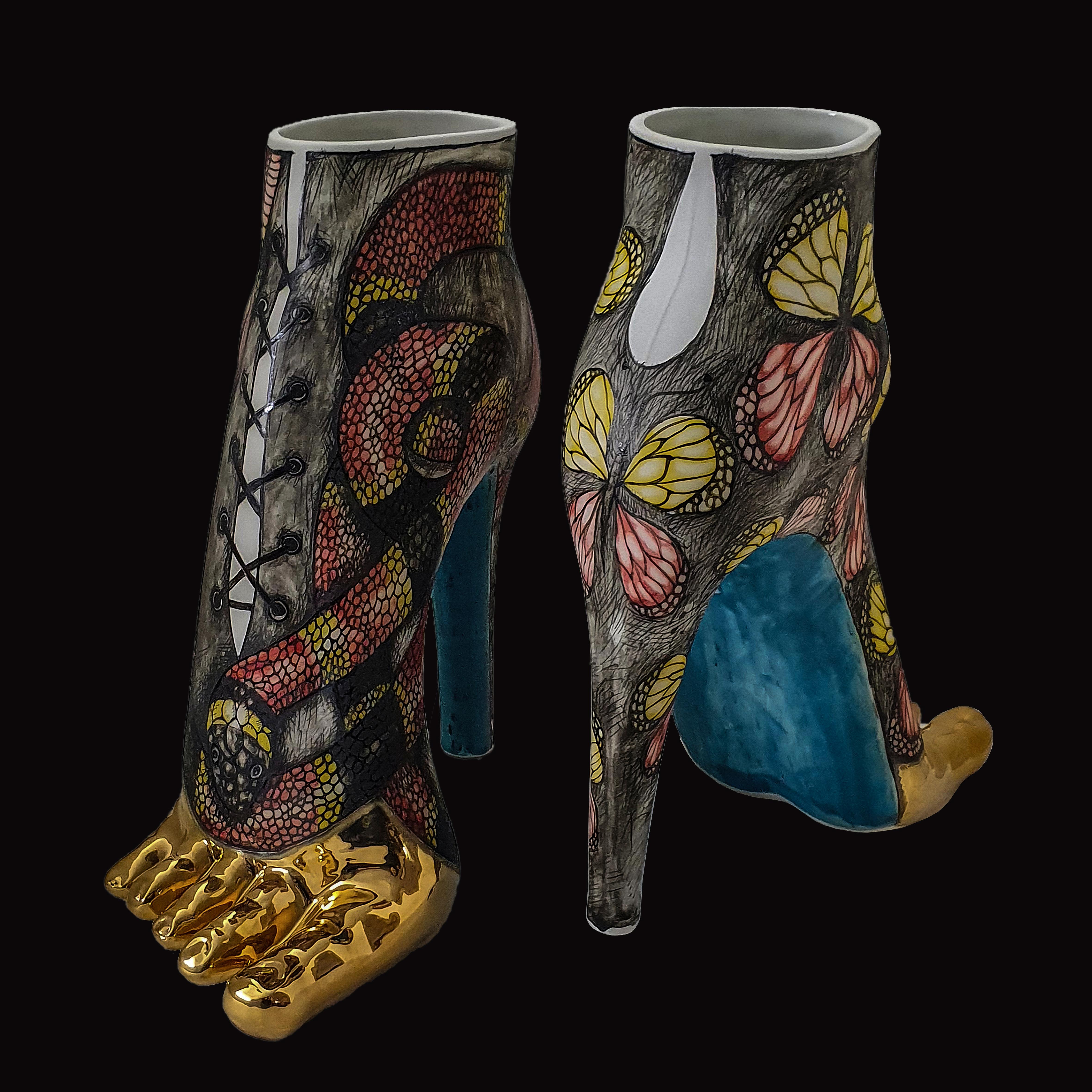 Vasi scultura di Elica Studio Porcellana Oro Fatti a mano Italia Contemporanei 2