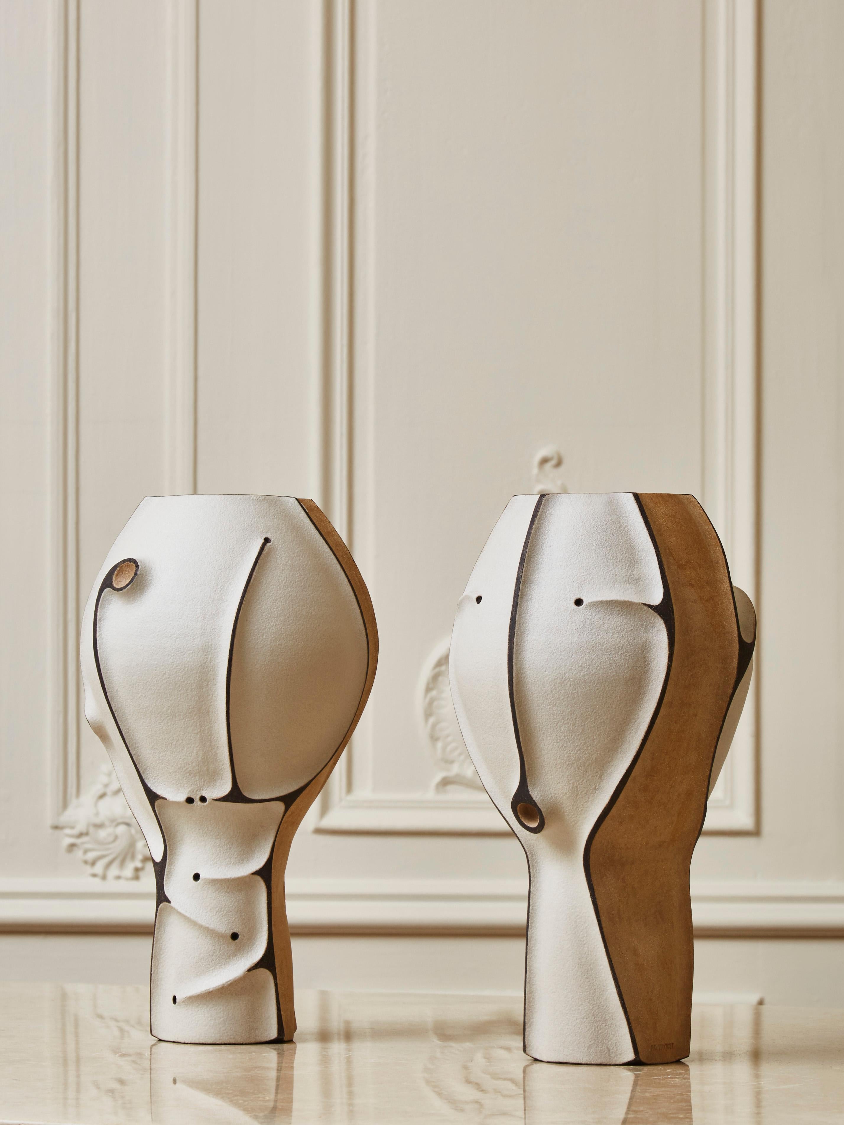 French Sculptural Vases by H. Taquet