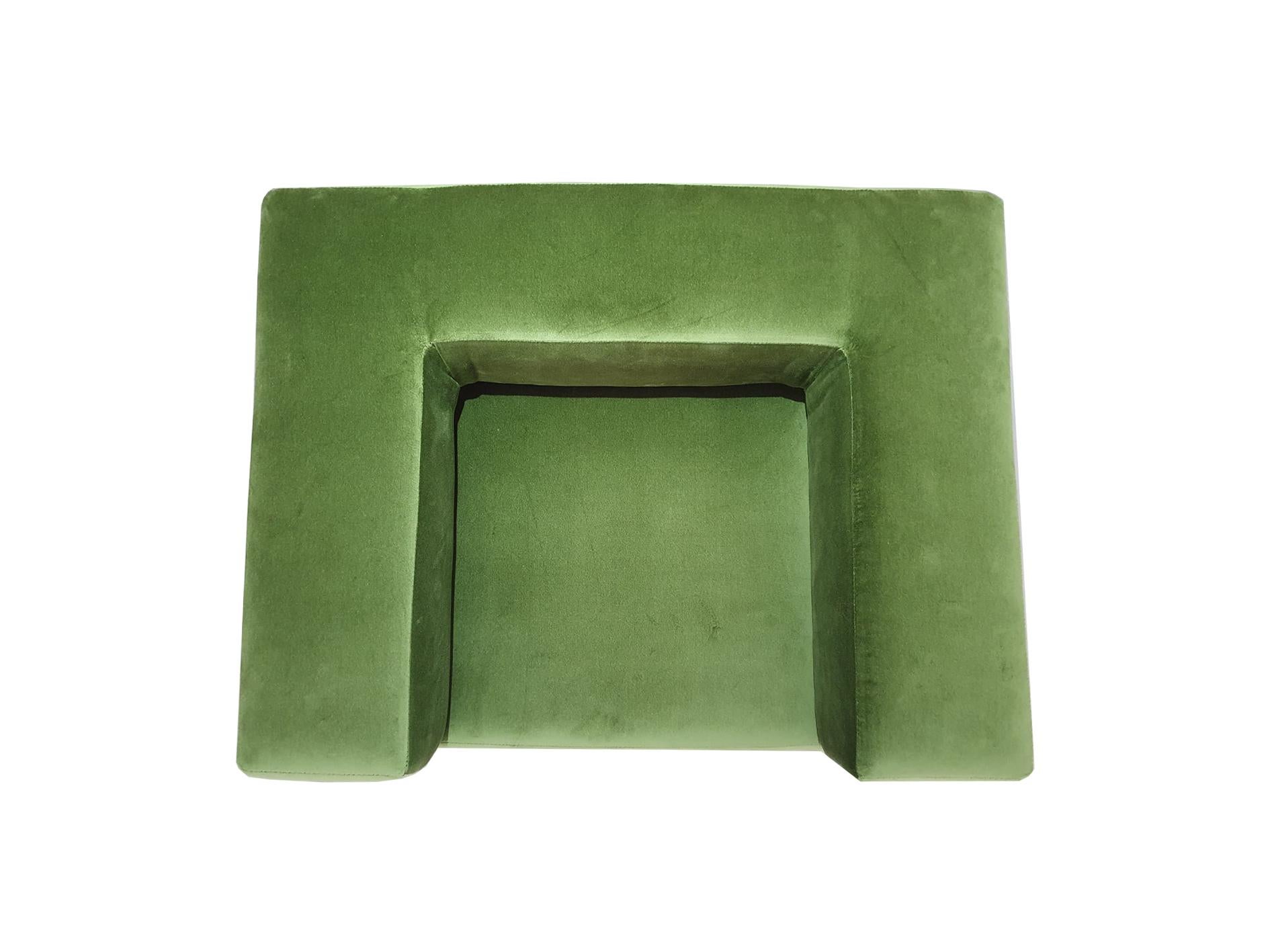 Space Age La Chair Sculptural Velvet Contemporary 'Olive/Green' For Sale