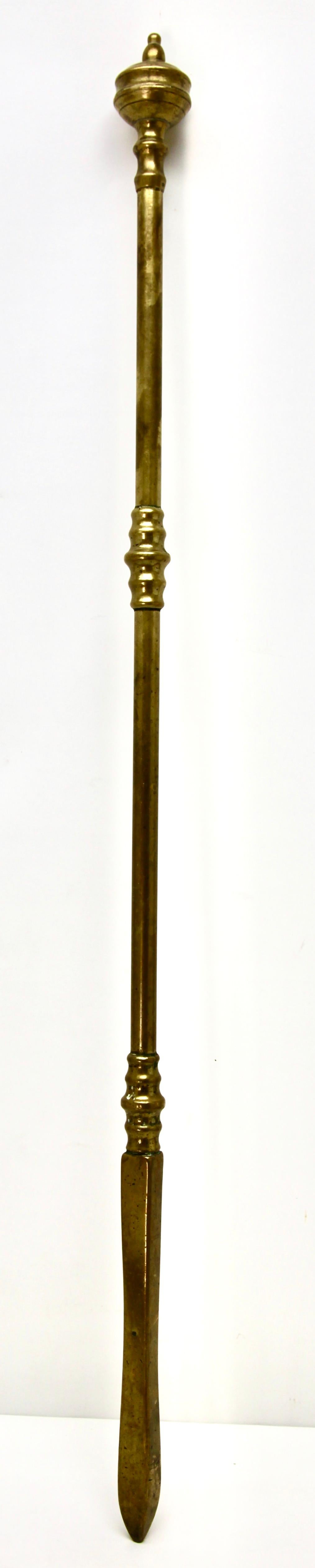 Sculptural Very Decorative Solid Brass Three-Piece Fire Tool Set, 1870s 5
