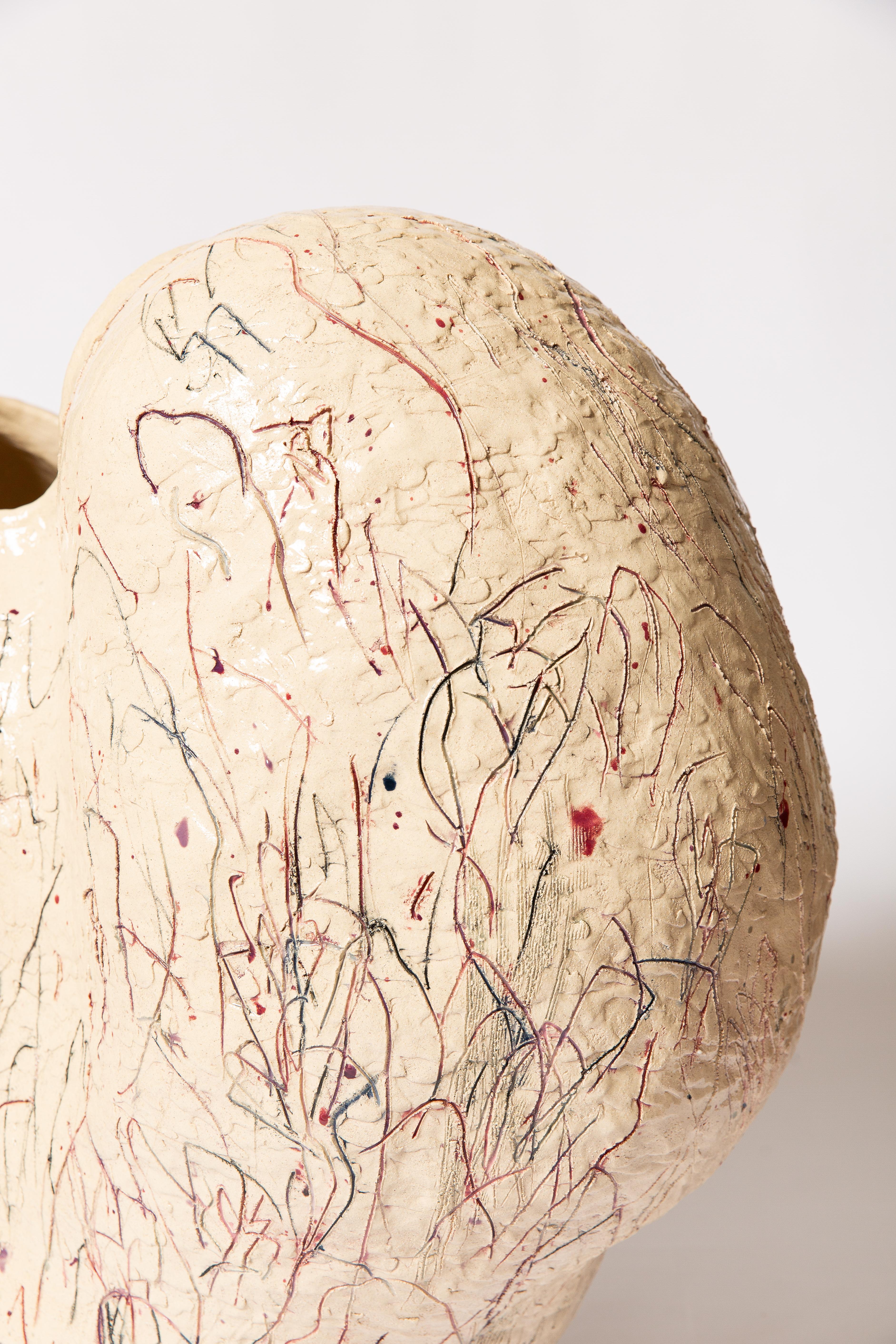 Vaso scultoreo di Jacque Faus in vendita 4