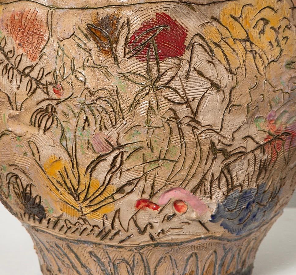 Smaltato Vaso scultoreo di Jacque Faus in vendita