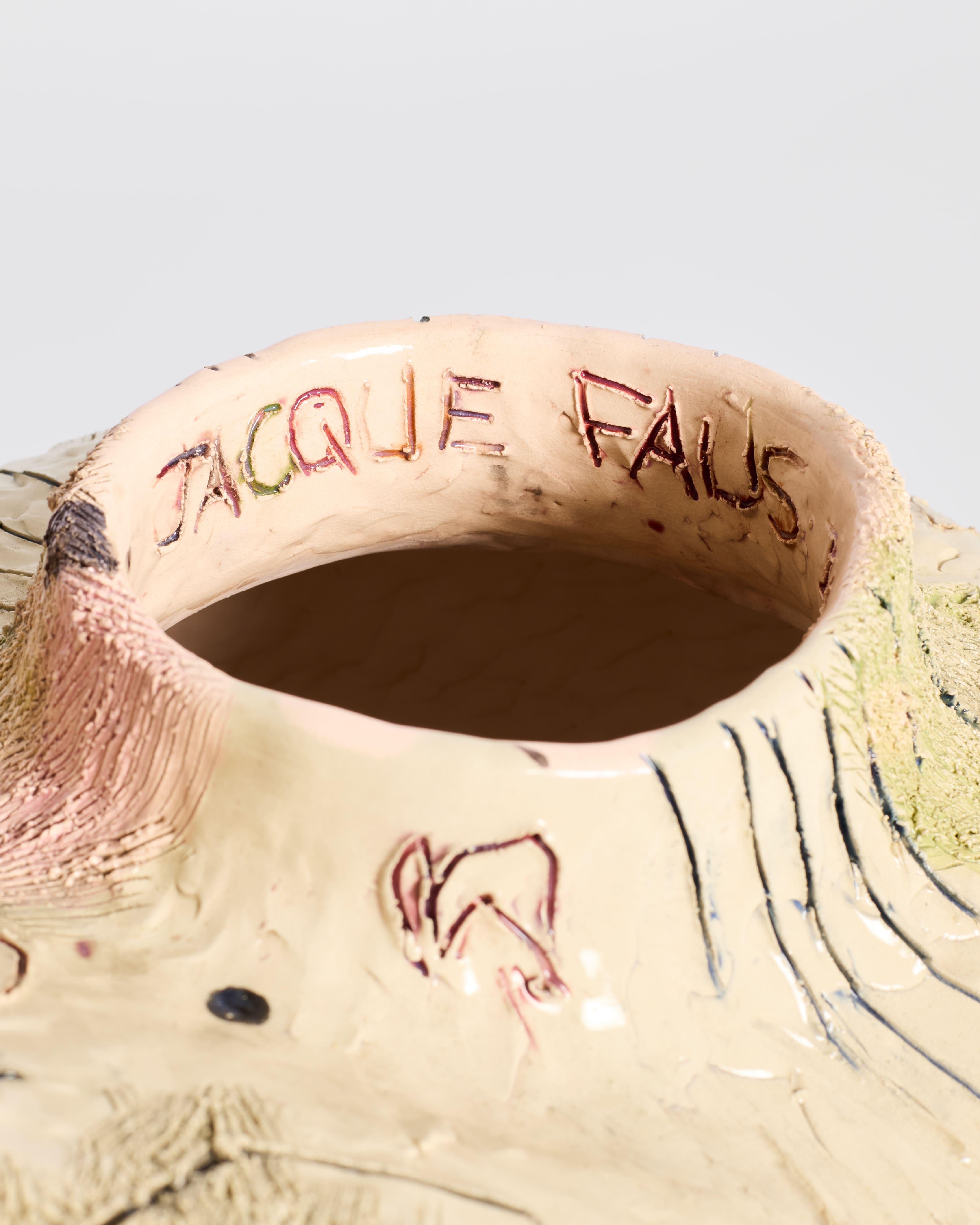 Smaltato Vaso scultoreo di Jacque Faus in vendita