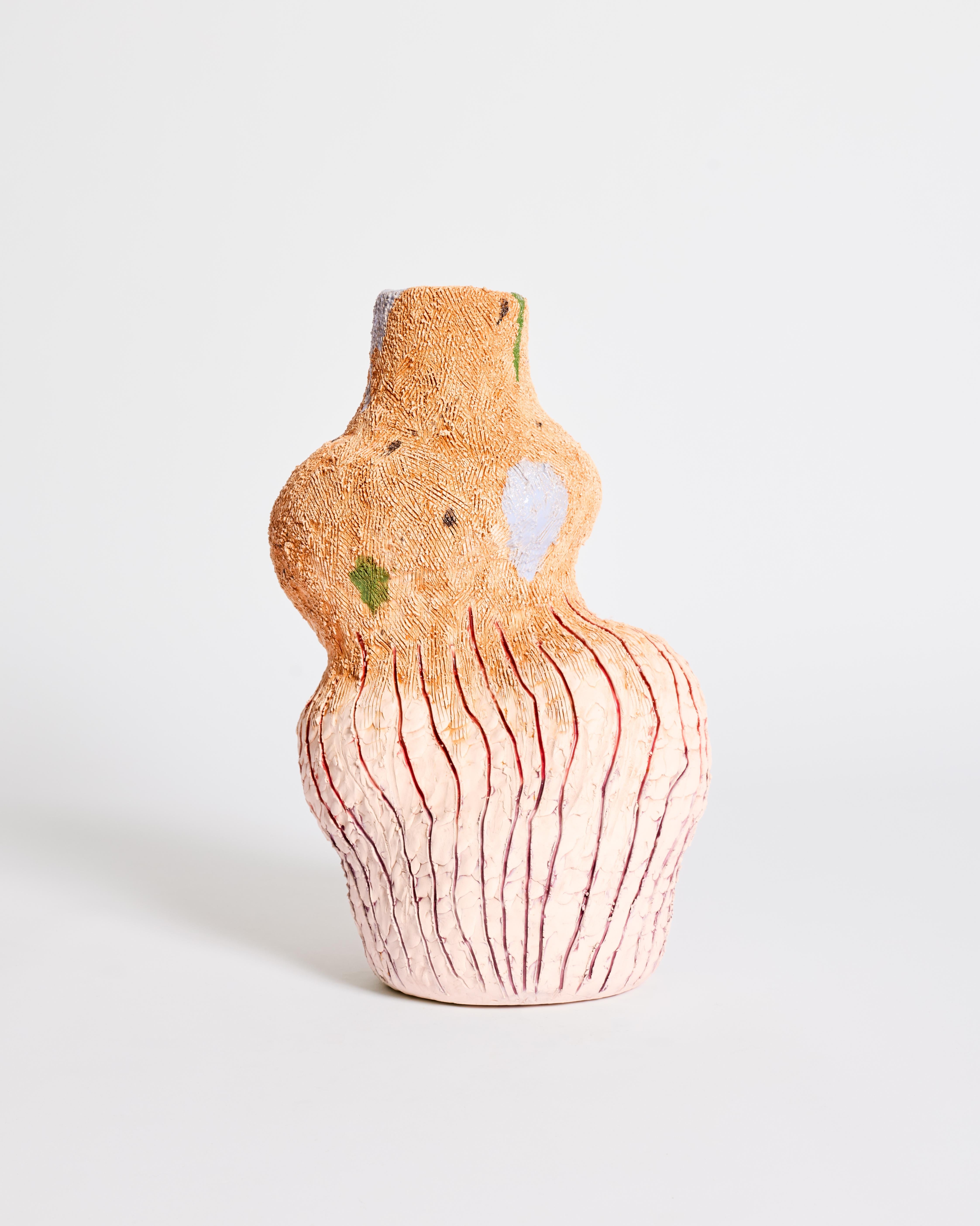 Smaltato Vaso scultoreo di Jacque Faus in vendita