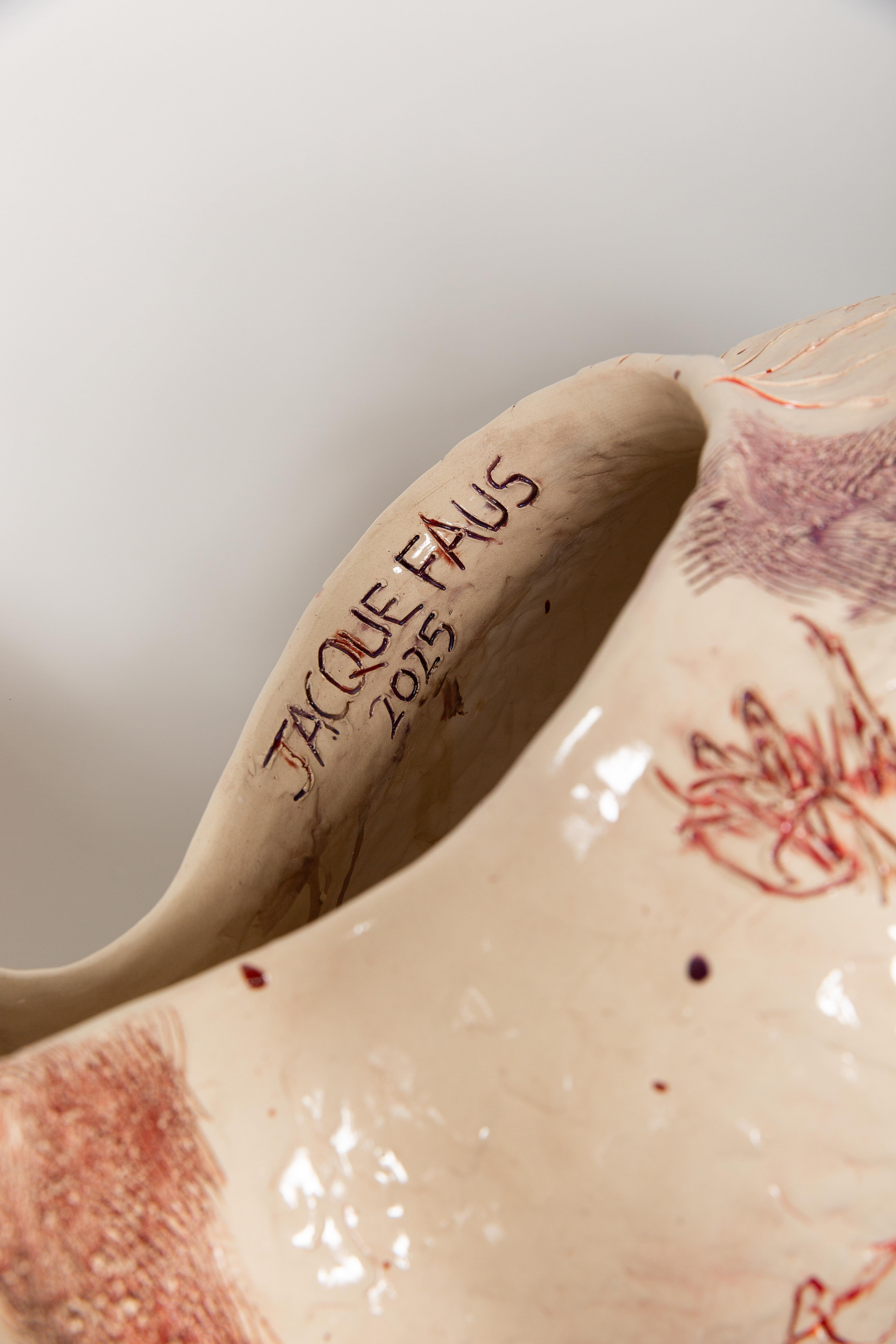 Ceramic Sculptural Vessel by Jacque Faus For Sale