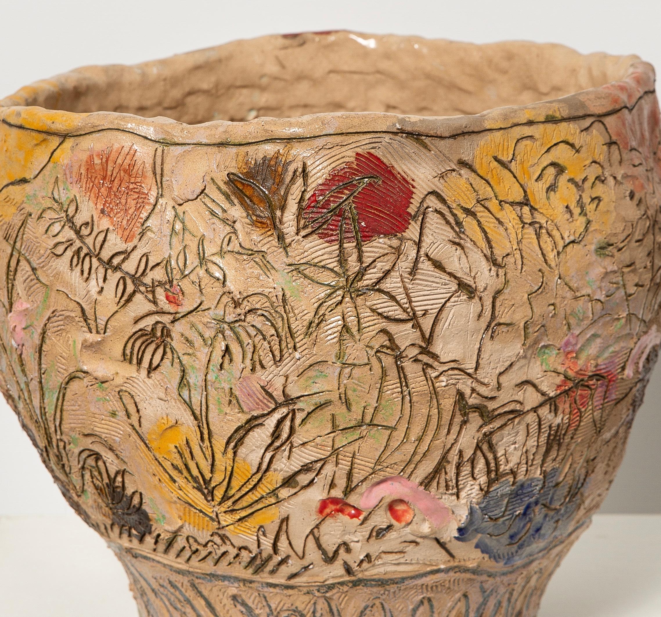 Glazed Sculptural Vessel by Jacque Faus For Sale
