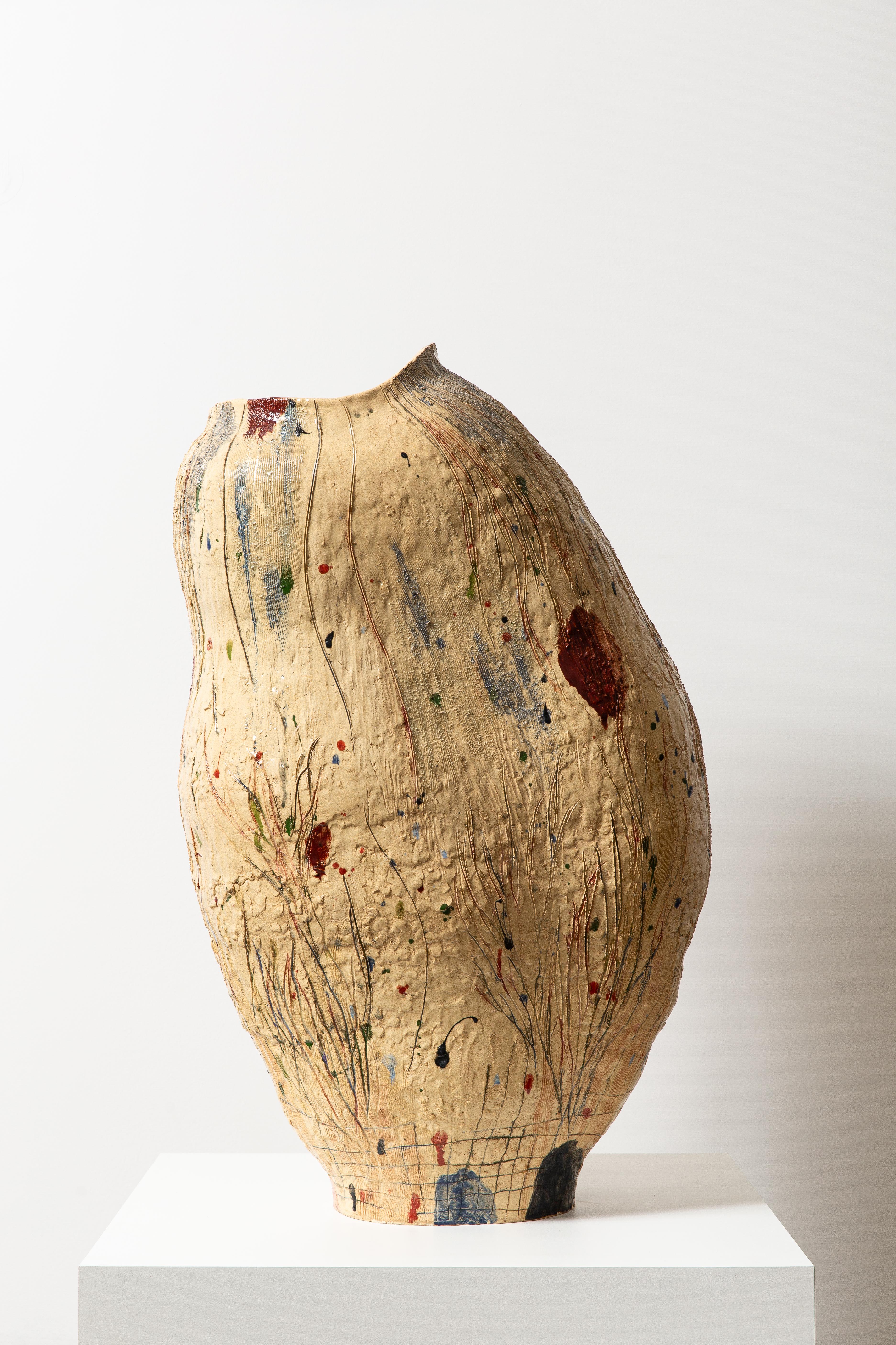 Contemporary Sculptural Vessel by Jacque Faus For Sale