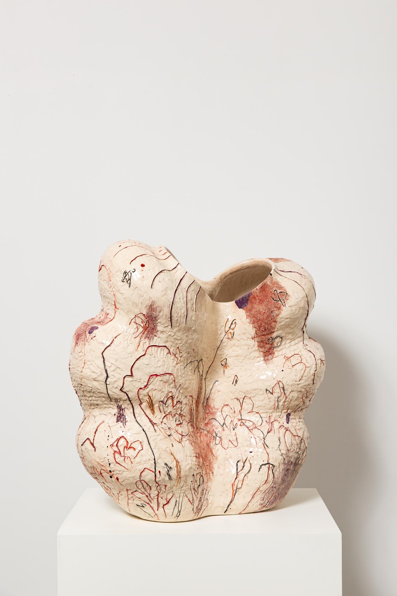 Contemporary Sculptural Vessel by Jacque Faus For Sale