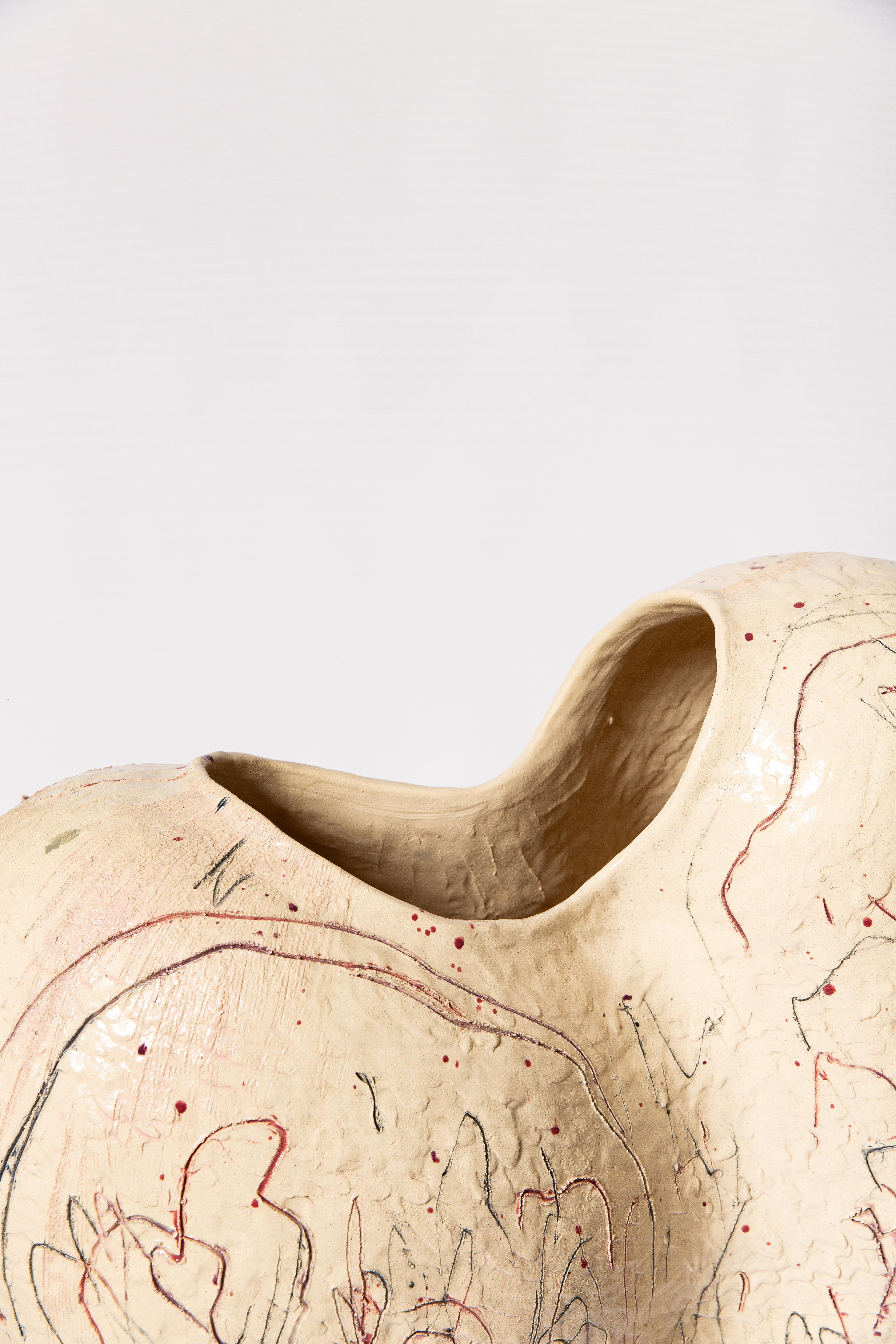 Ceramica Vaso scultoreo di Jacque Faus in vendita
