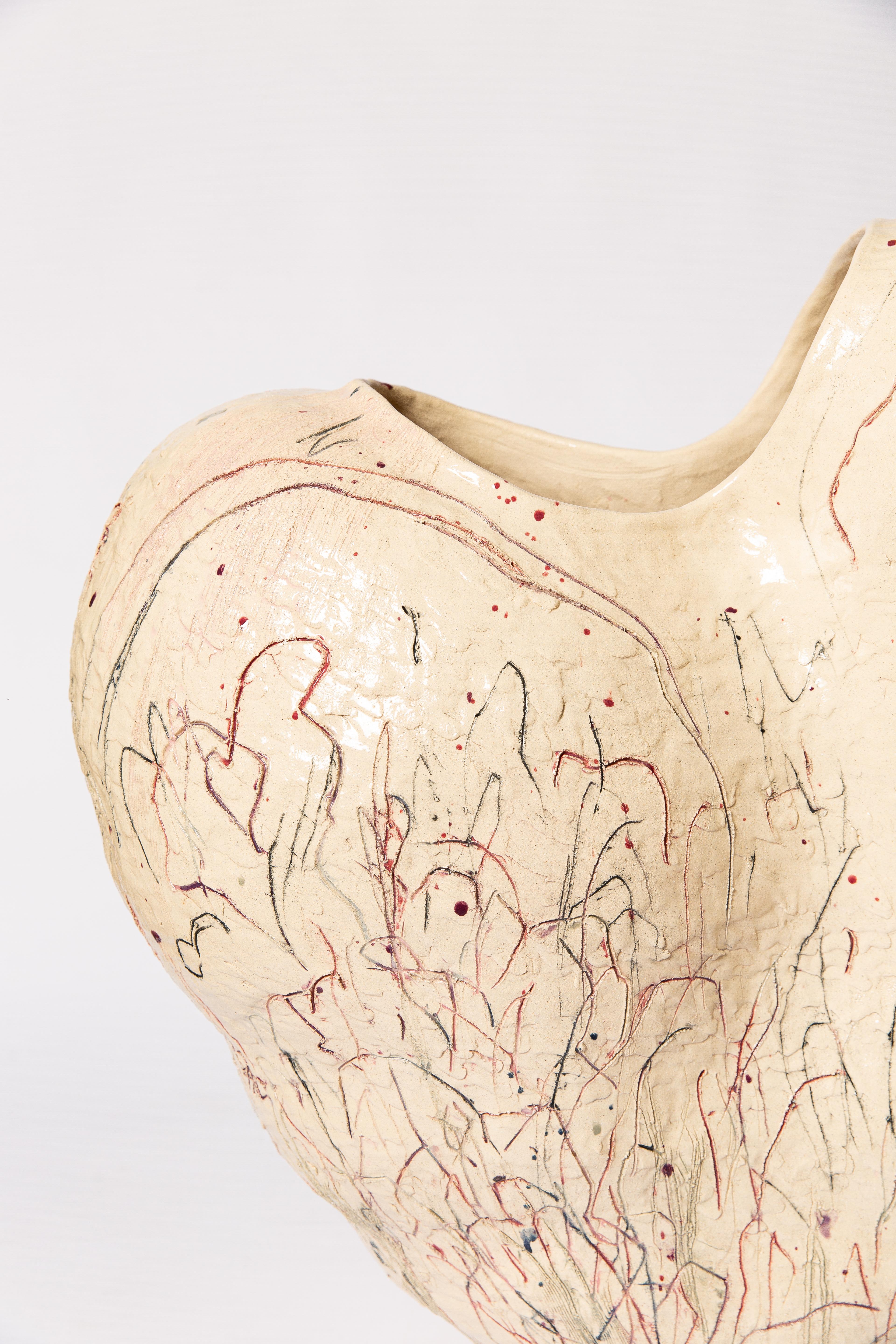 Vaso scultoreo di Jacque Faus in vendita 1