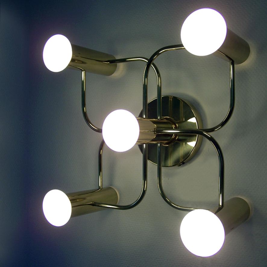 Sculptural Vintage Ceiling Wall Light Flush Mount, 1960s In Good Condition For Sale In Berlin, DE