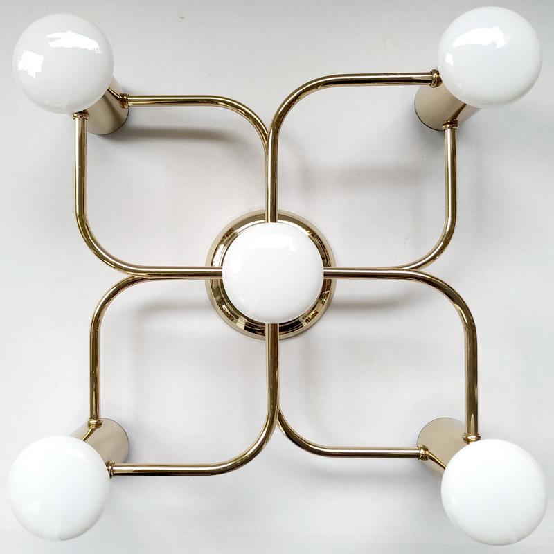 Italian Sculptural Vintage Ceiling Wall Light Flush Mount Chandelier, 1960s For Sale