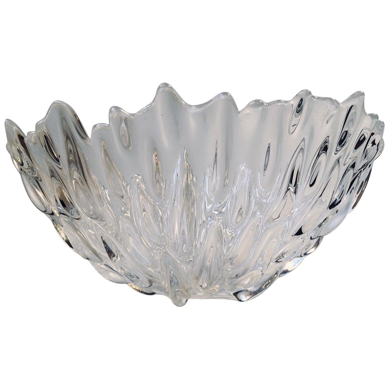 Sculptural Vintage Crystal Bowl by Per Lütken for Royal Copenhagen For