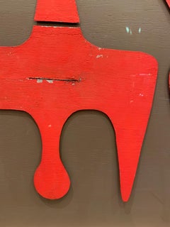 Sculpturales découpes en métal peint vintage, montées et encadrées