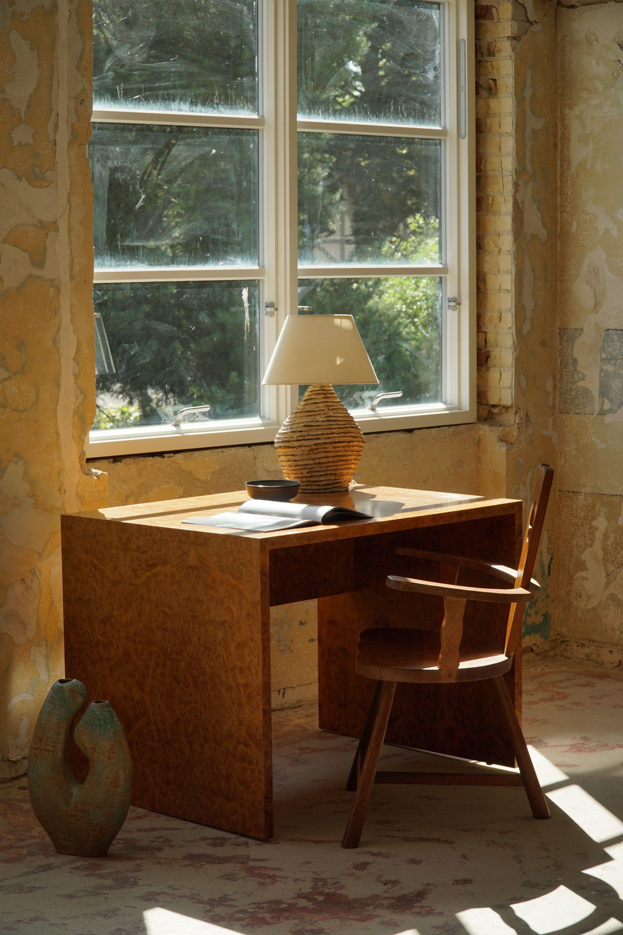 Sculptural Vintage Armchair in Solid Oak, Early 20th Century 5