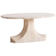 Sculptural Vintage Travertine Coffee Table attributed to Carlo Scarpa