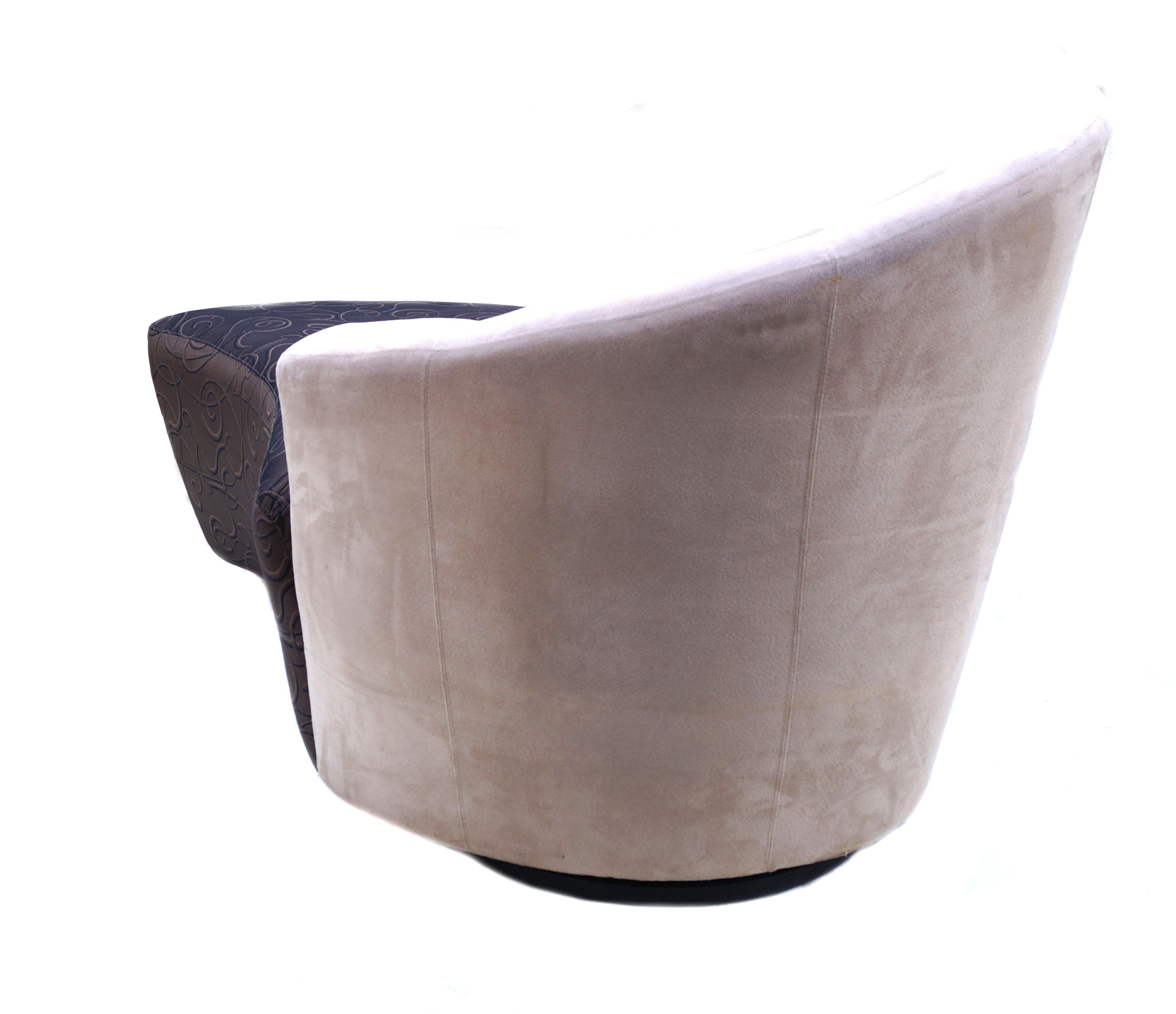 20th Century Sculptural Vladimir Kagan Swivel Bilbao Chaise Lounge Lounges Chair Castors For Sale