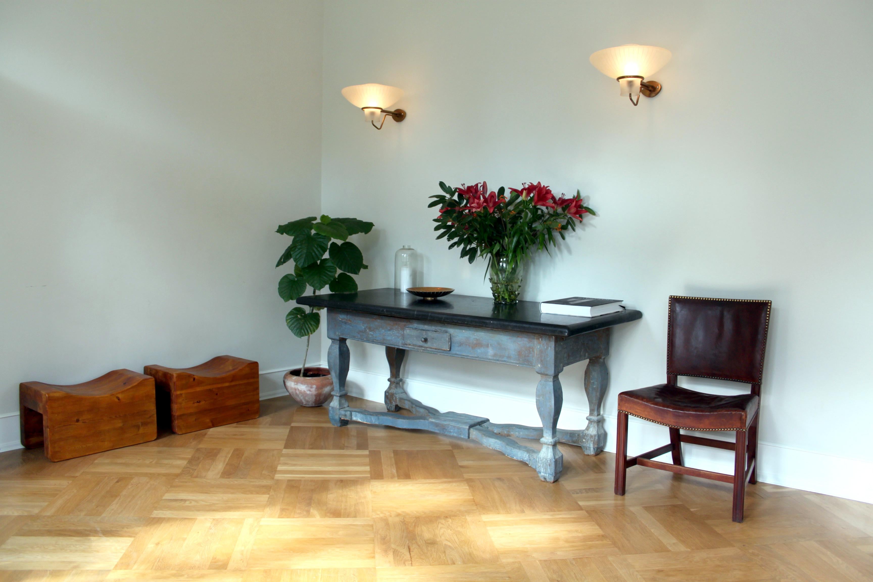 Lámparas de pared escultóricas, Erik Gunnar Asplund, latón y cristal, años 50 Latón en venta