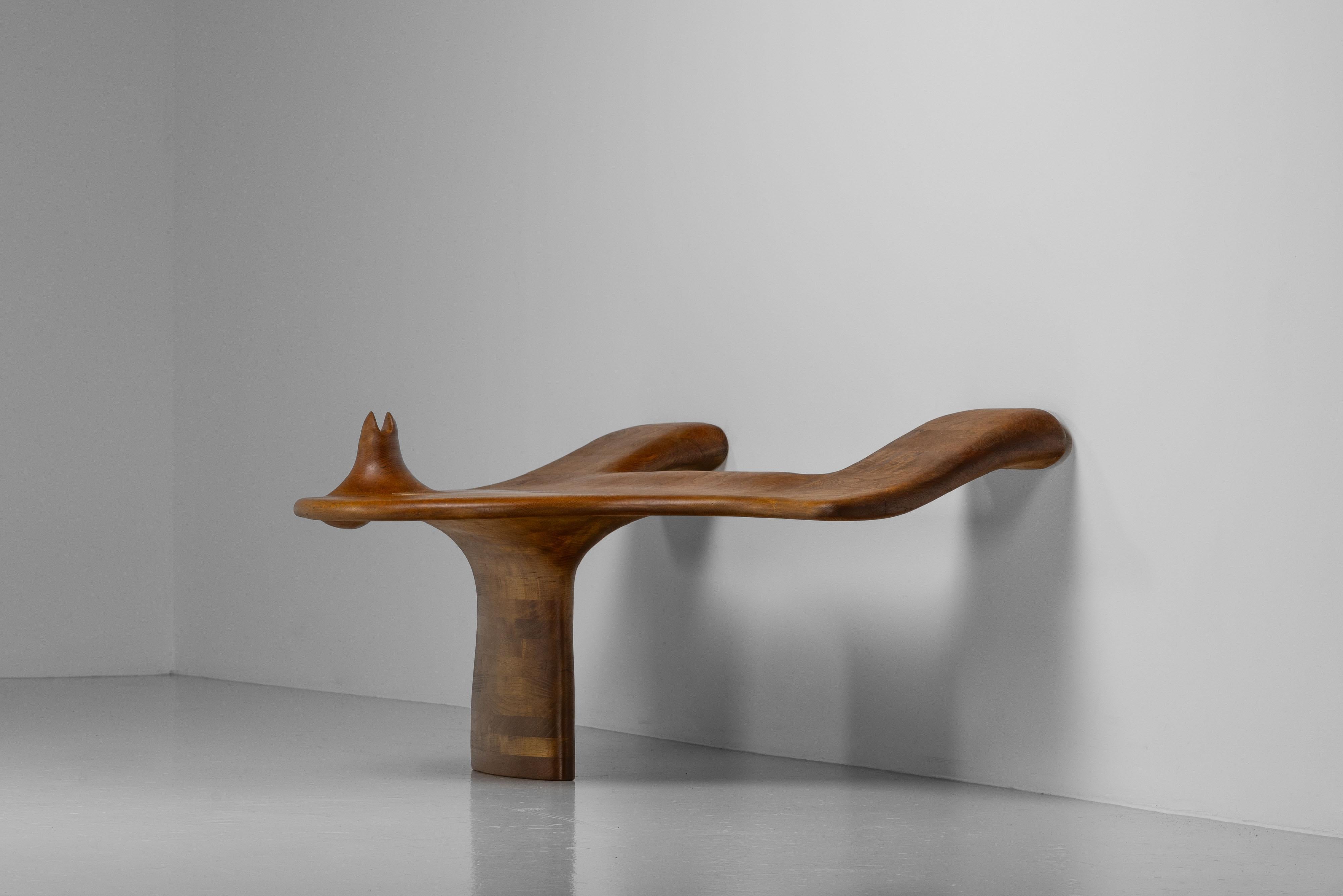 Tavolo scultoreo da parete in legno di frassino Wood 1970 in vendita 4