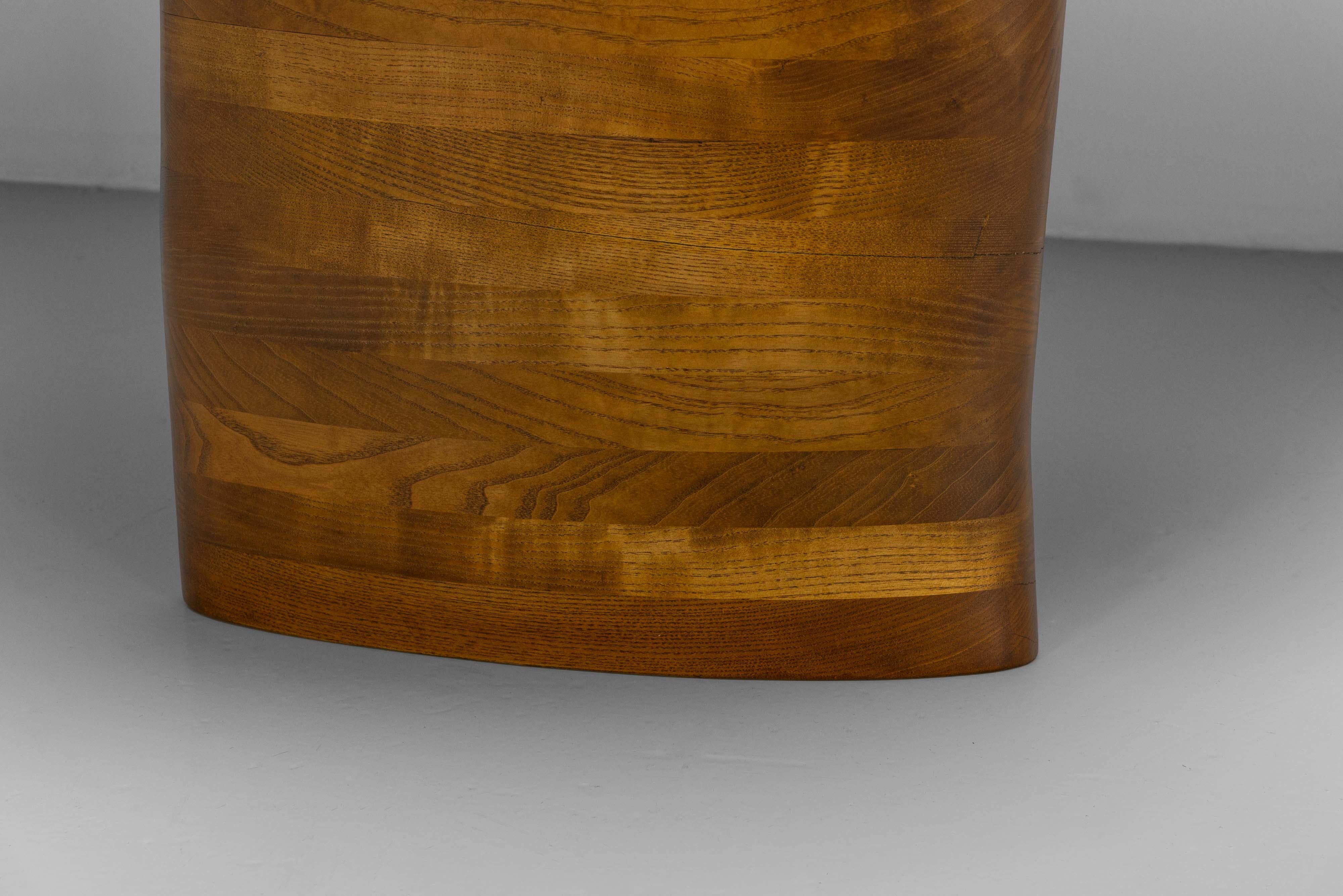 Tavolo scultoreo da parete in legno di frassino Wood 1970 in vendita 5