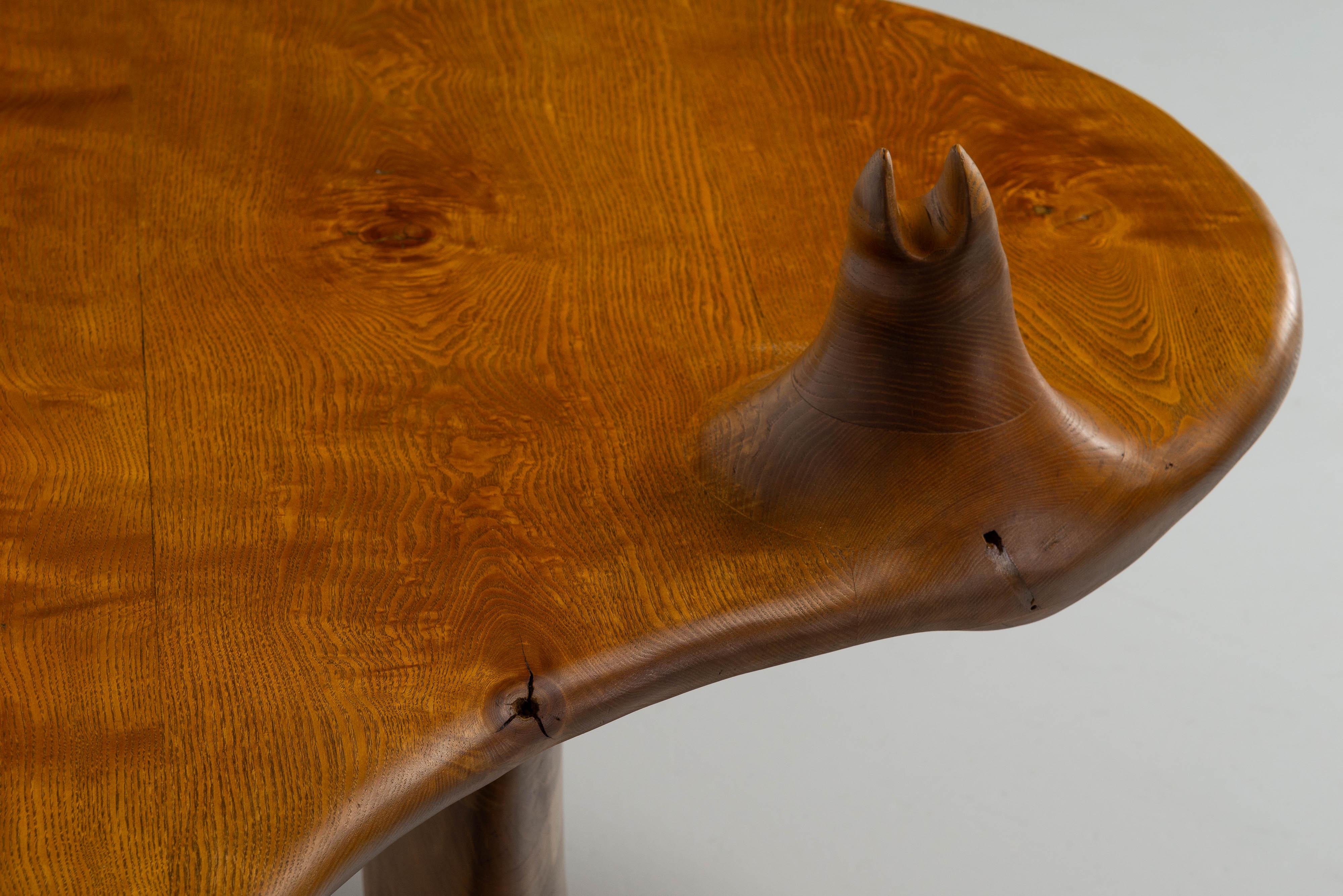 Tavolo scultoreo da parete in legno di frassino Wood 1970 in vendita 6