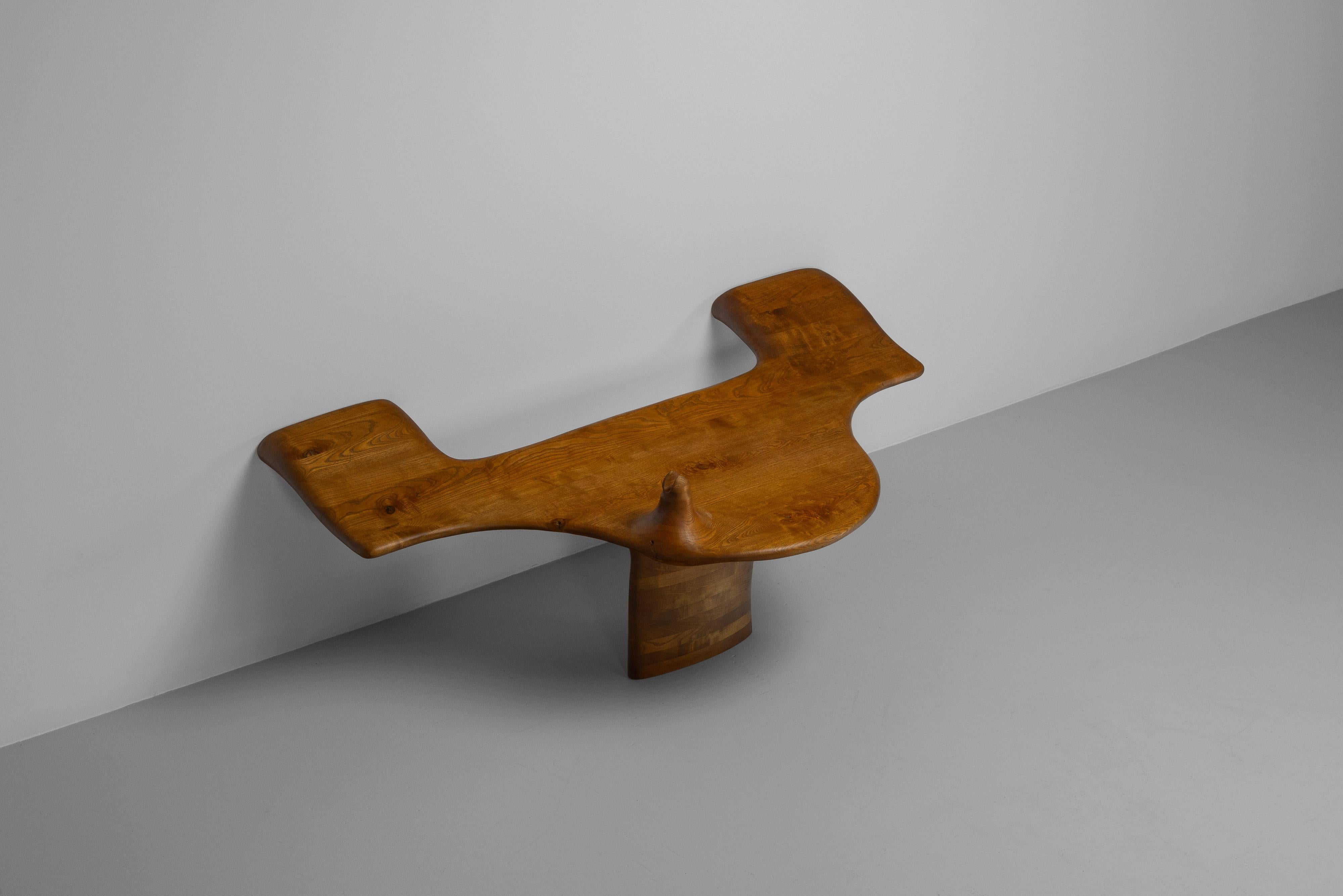 Frassino Tavolo scultoreo da parete in legno di frassino Wood 1970 in vendita