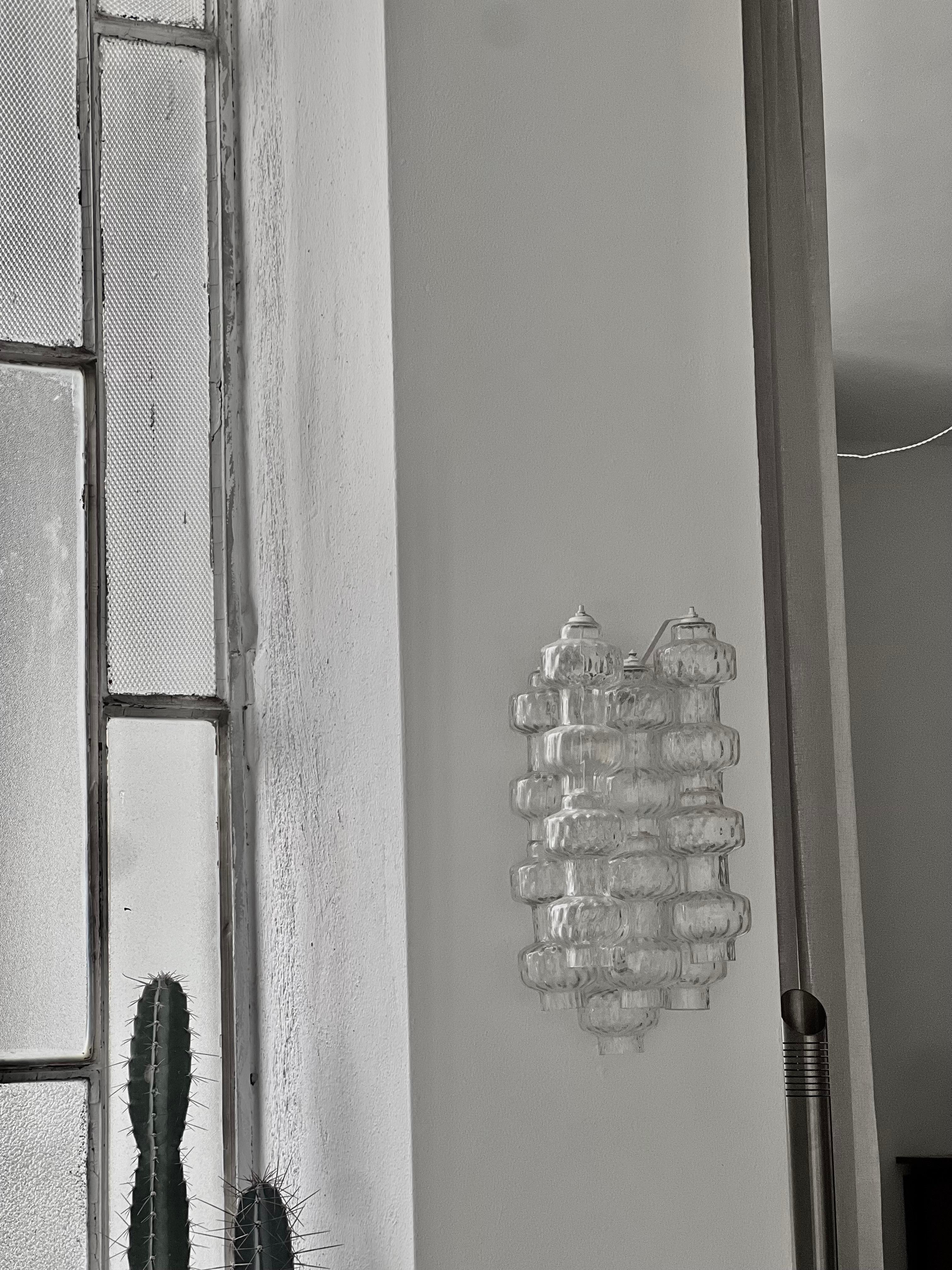 Aplique escultórico con cristales transparentes, Archimede Seguso , Murano 1960 en venta 3