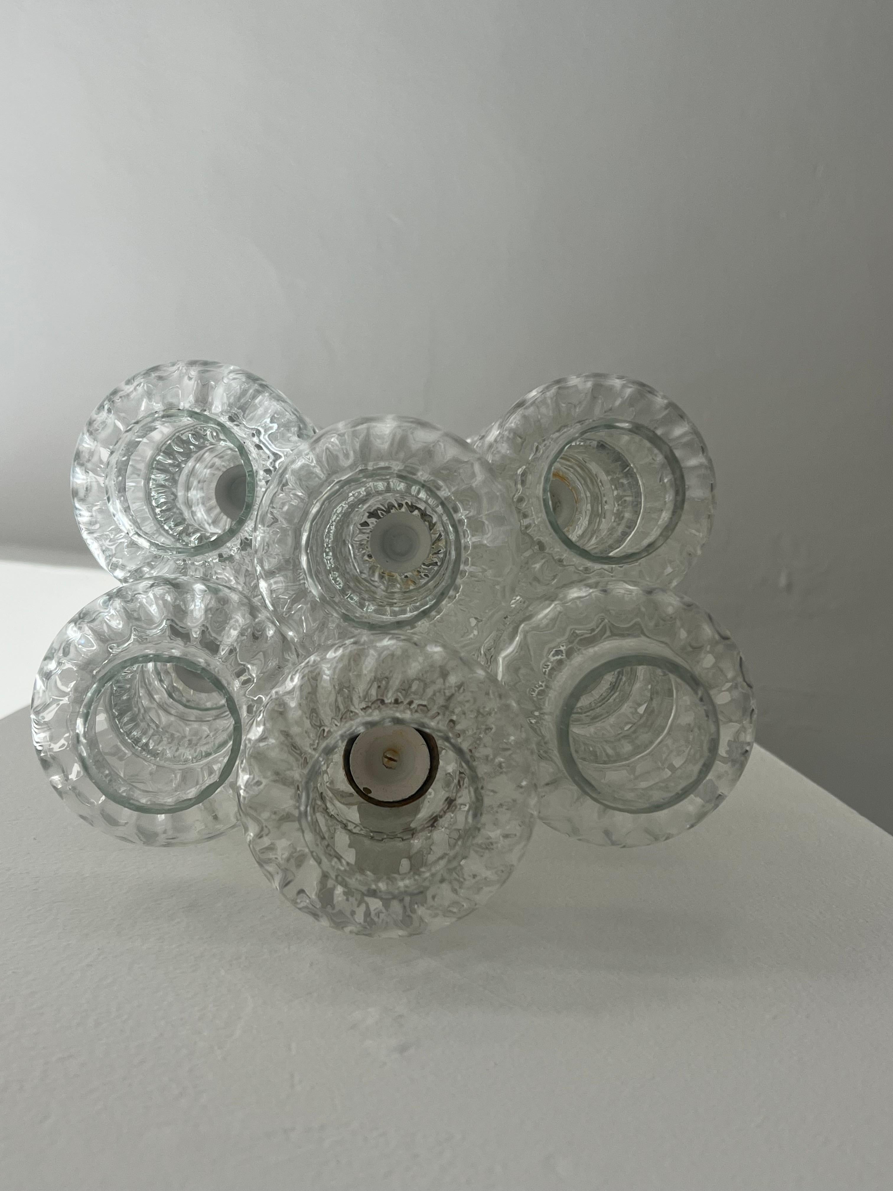 Aplique escultórico con cristales transparentes, Archimede Seguso , Murano 1960 en venta 9
