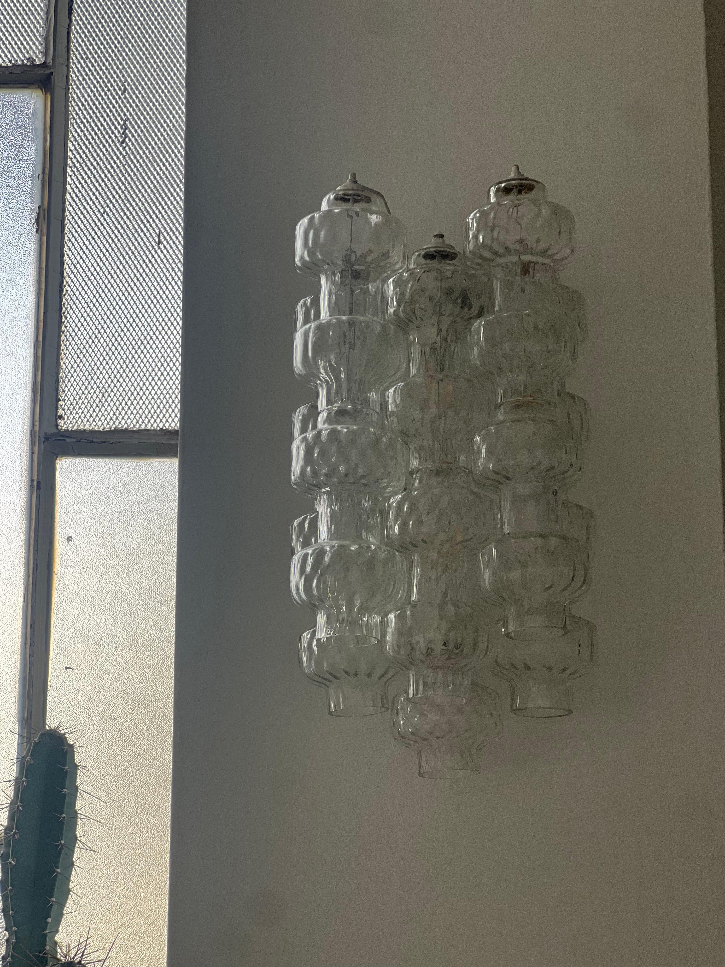 Aplique escultórico con cristales transparentes, Archimede Seguso , Murano 1960 en Bueno estado para la venta en Milano, IT
