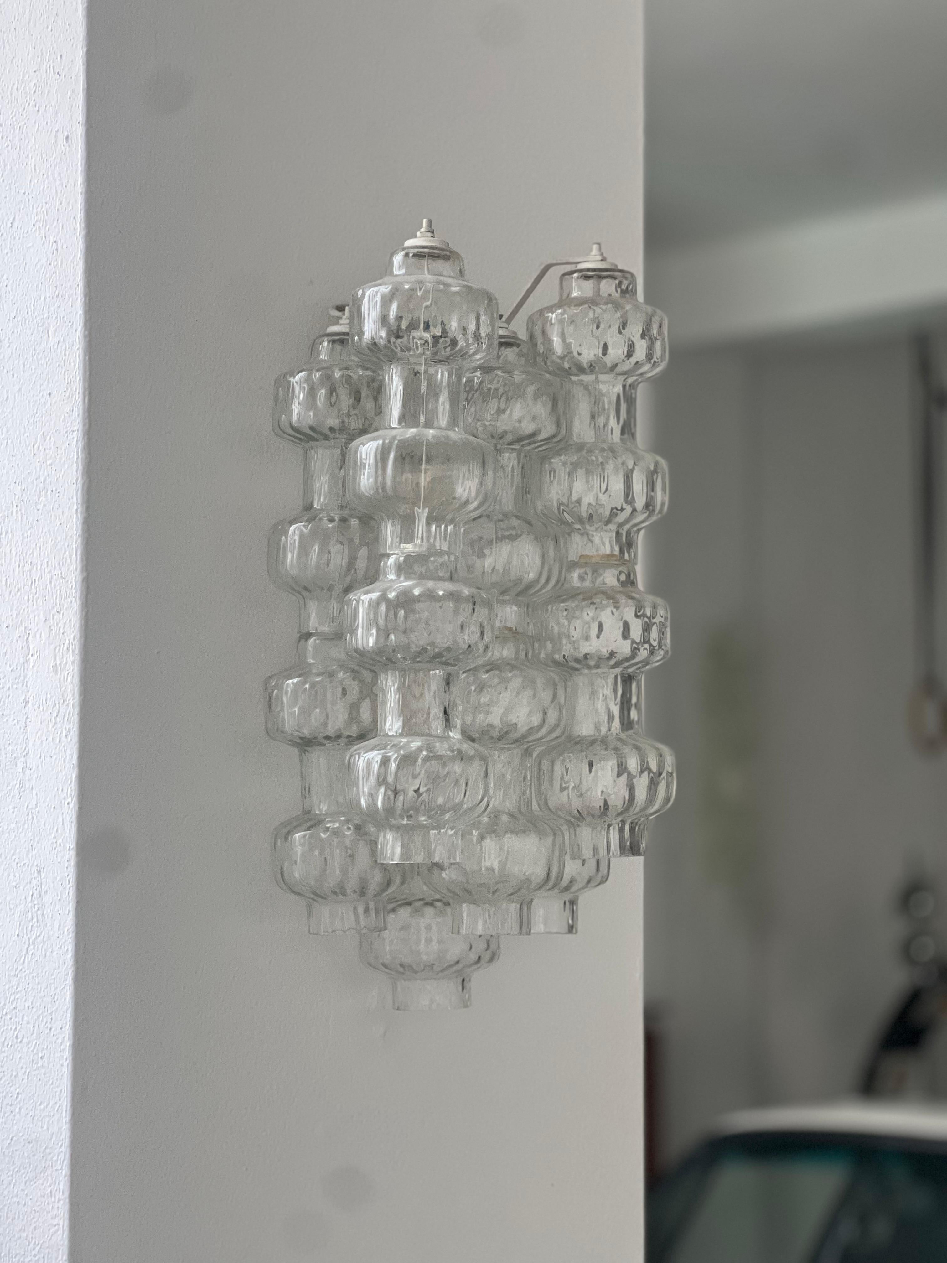 Aplique escultórico con cristales transparentes, Archimede Seguso , Murano 1960 mediados del siglo XX en venta