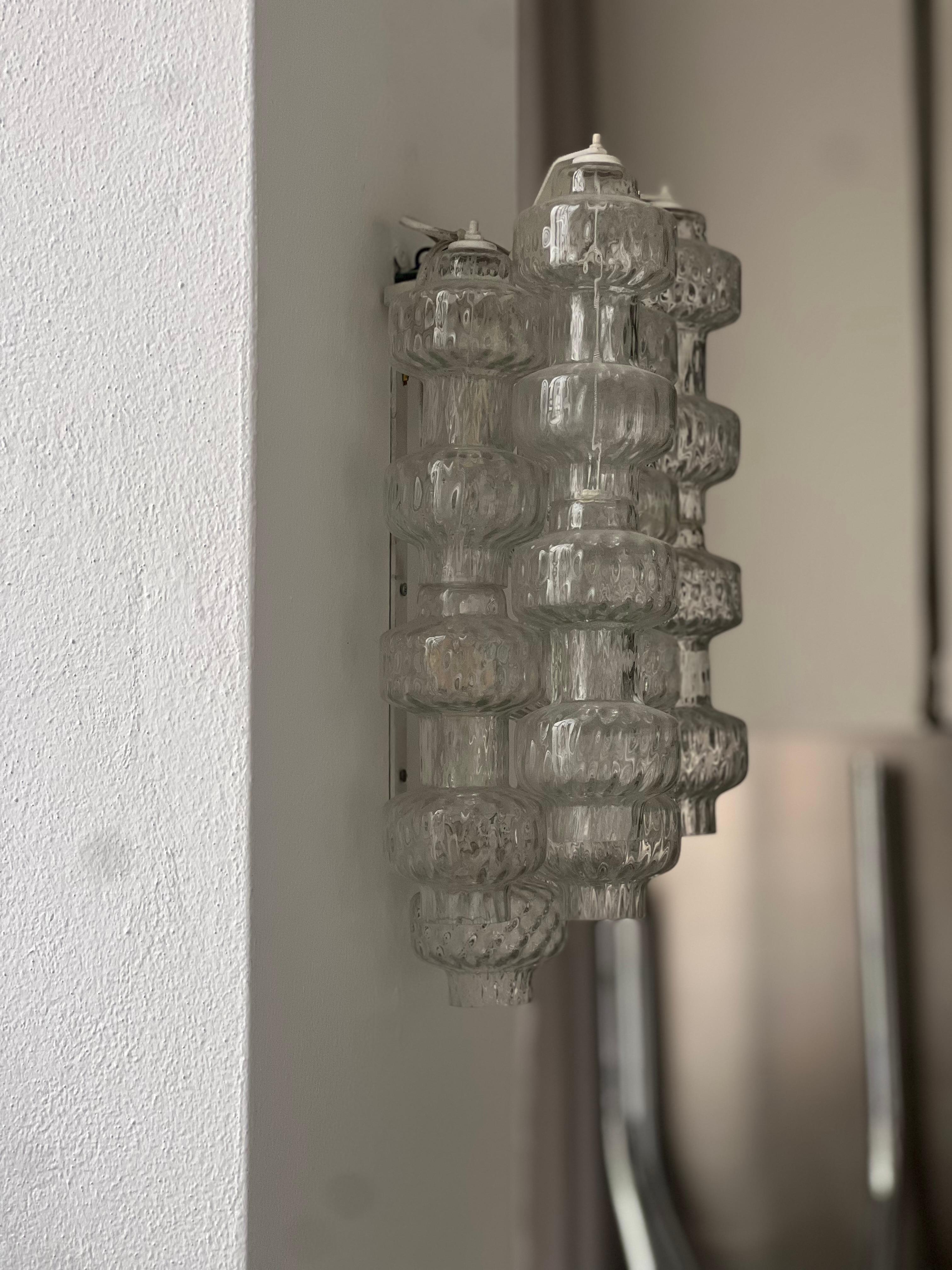 Aplique escultórico con cristales transparentes, Archimede Seguso , Murano 1960 Cristal de Murano en venta