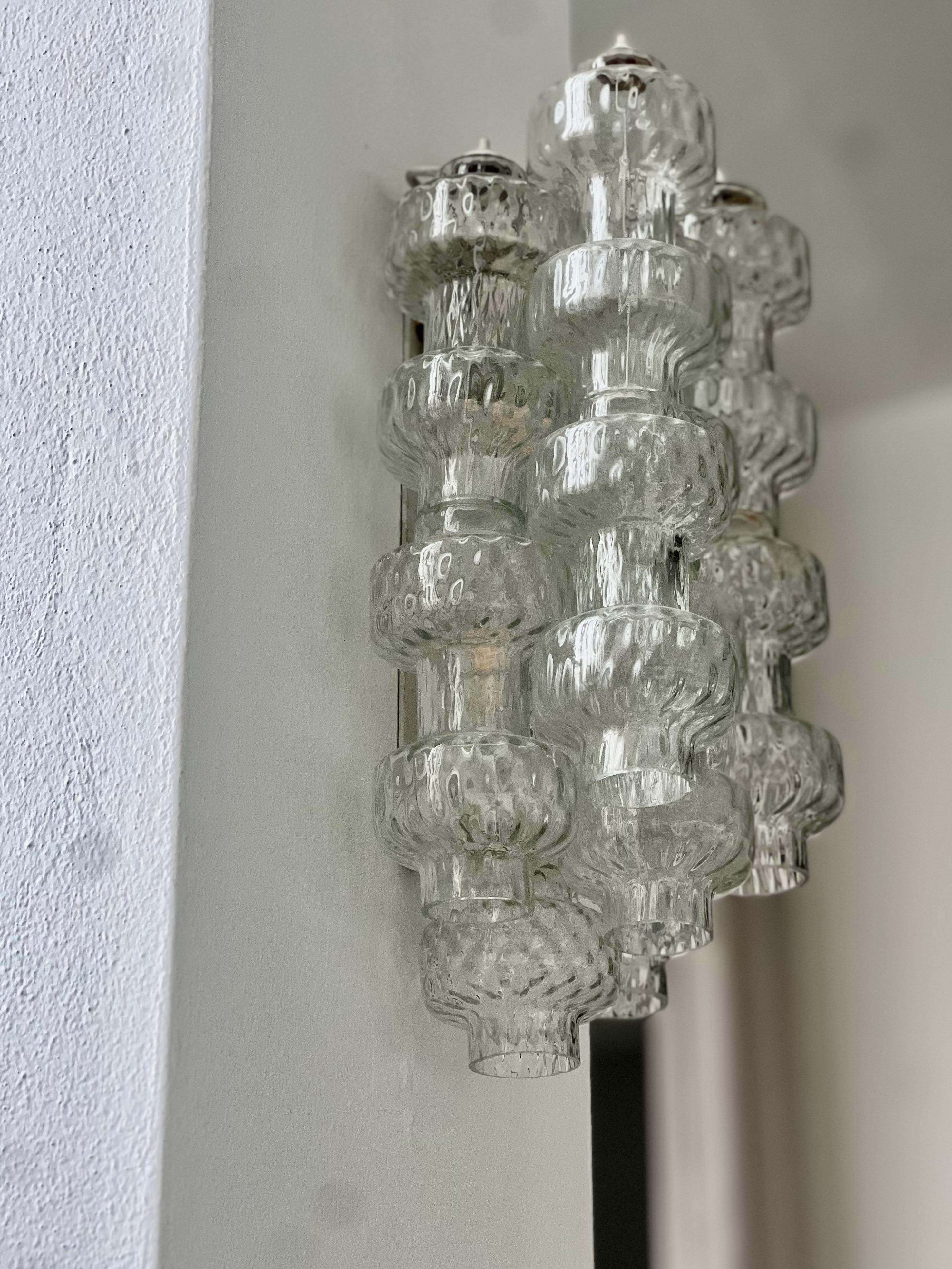 Aplique escultórico con cristales transparentes, Archimede Seguso , Murano 1960 en venta 1