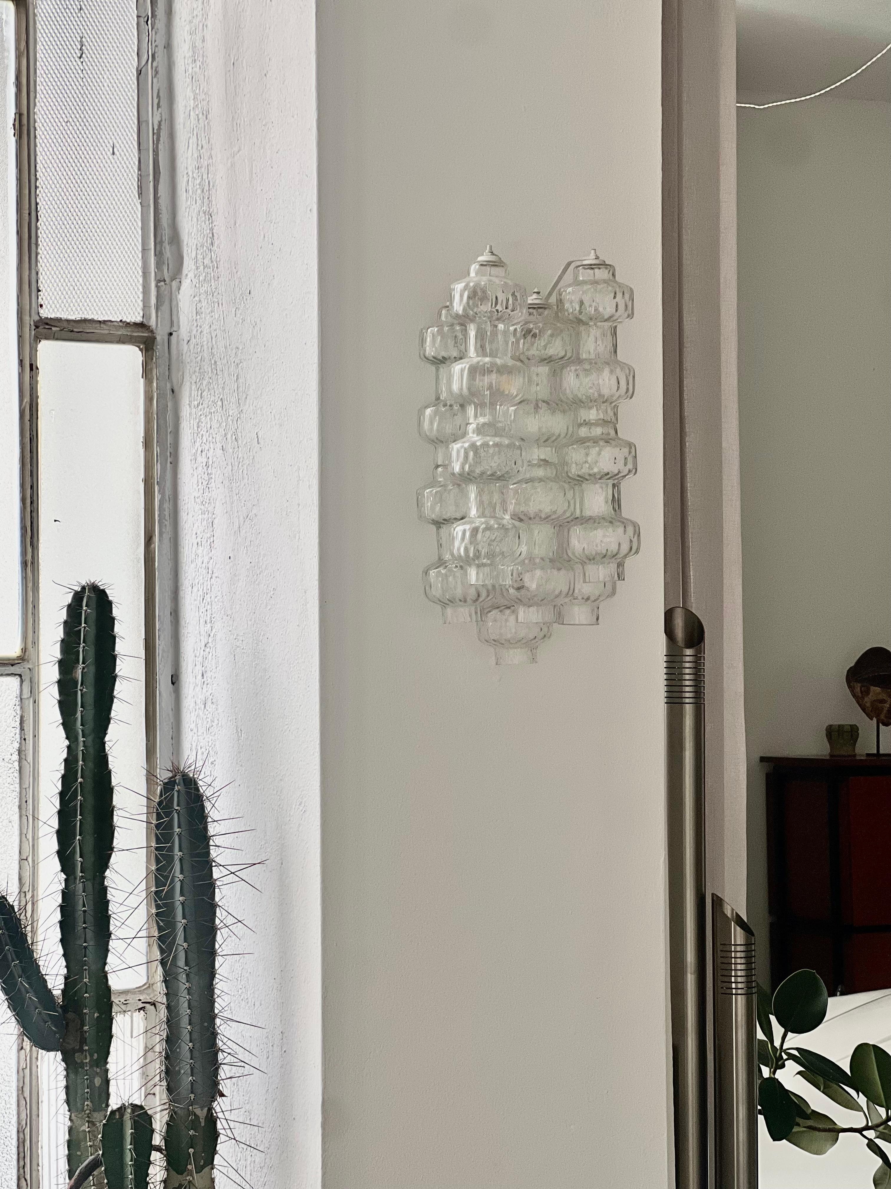 Aplique escultórico con cristales transparentes, Archimede Seguso , Murano 1960 en venta 2