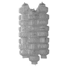 sculptural wall sconce with clear glasses, Archimede Seguso , Murano 1960