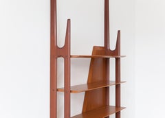Sculptural Wall Unit in Teak by Dassi, Italy, 1950s