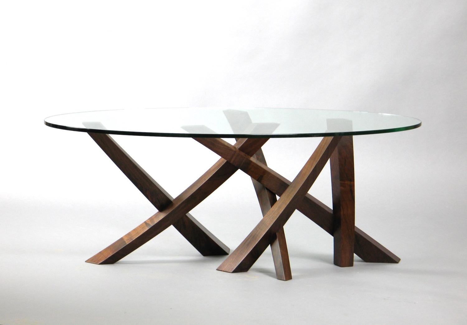 Sculptural Walnut and Glass Coffee Table by Thomas Throop/ Black Creek Designs For Sale 3