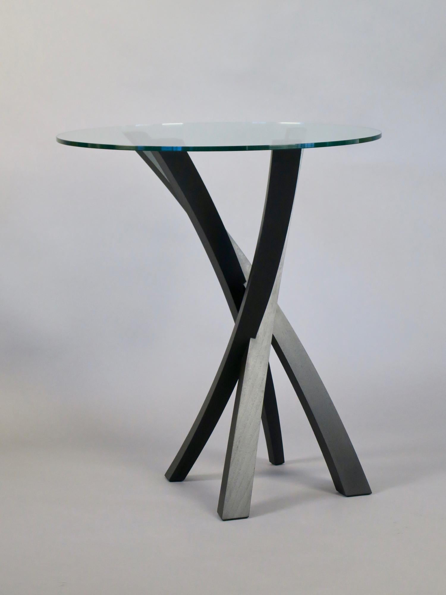 Sculptural Walnut and Glass Side Table by Thomas Throop/ Black Creek Designs For Sale 2