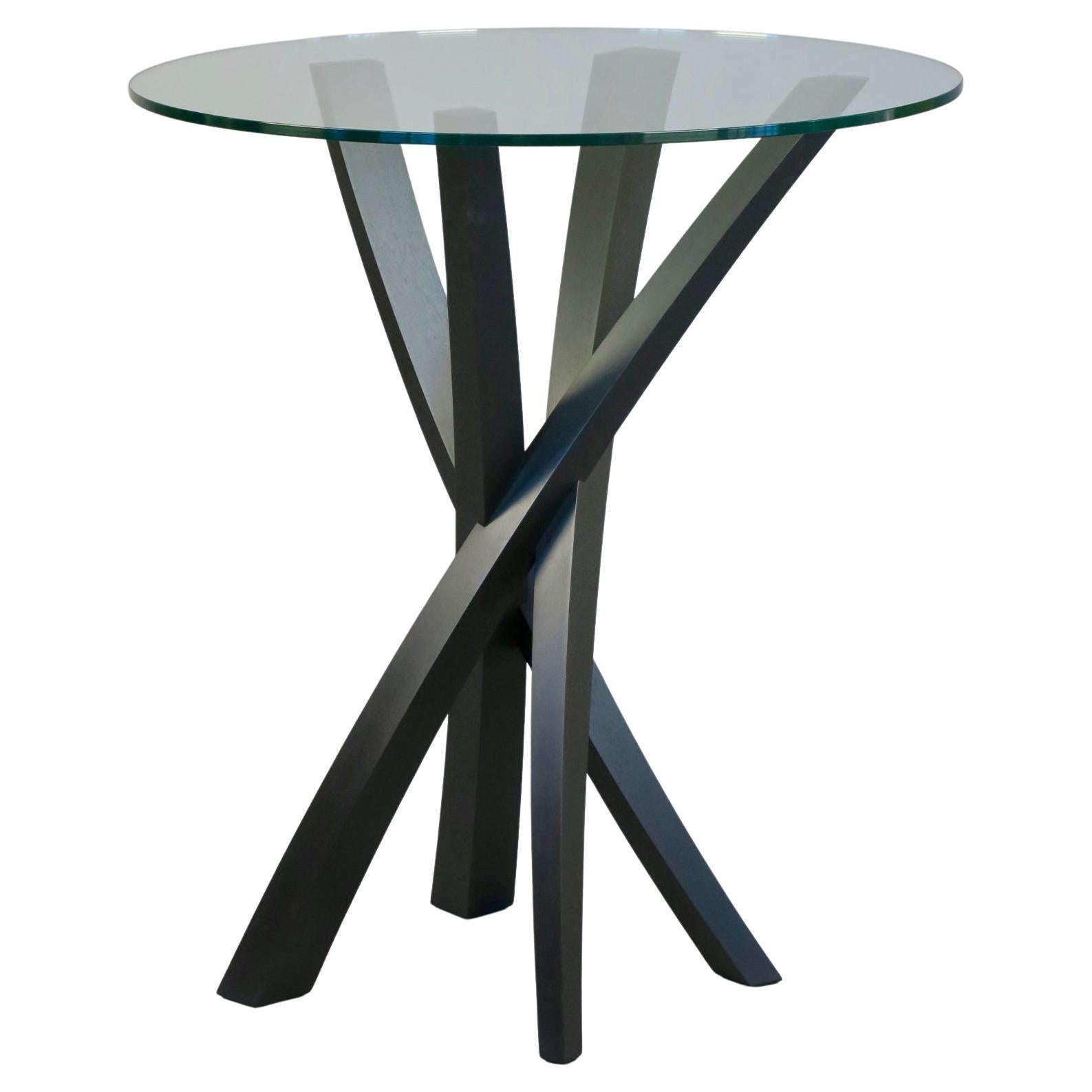 Sculptural Walnut and Glass Side Table by Thomas Throop/ Black Creek Designs For Sale