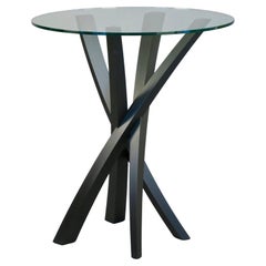 Sculptural Walnut and Glass Side Table by Thomas Throop/ Black Creek Designs
