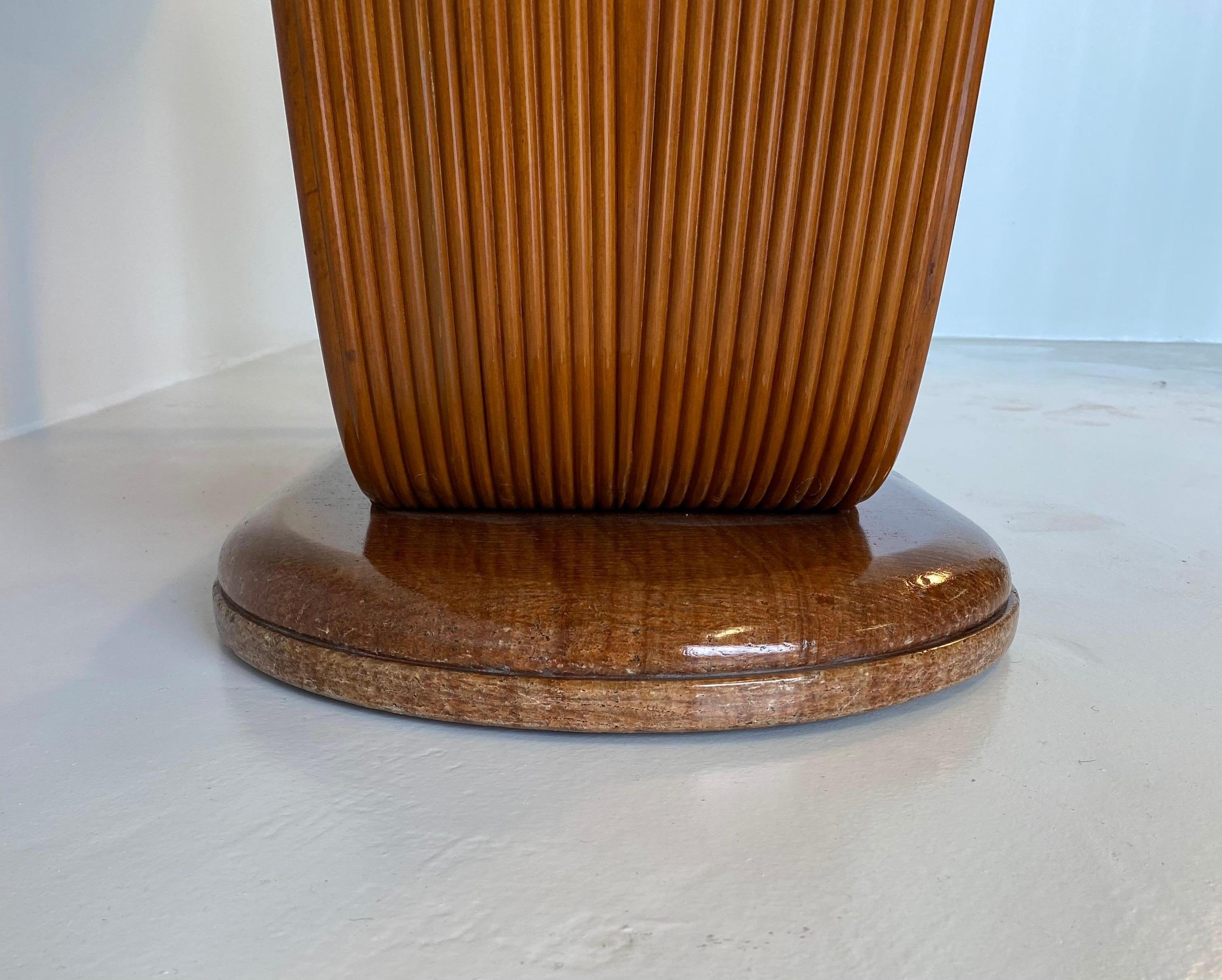 Sculptural Walnut and Marble Dining Table, 1940s 1