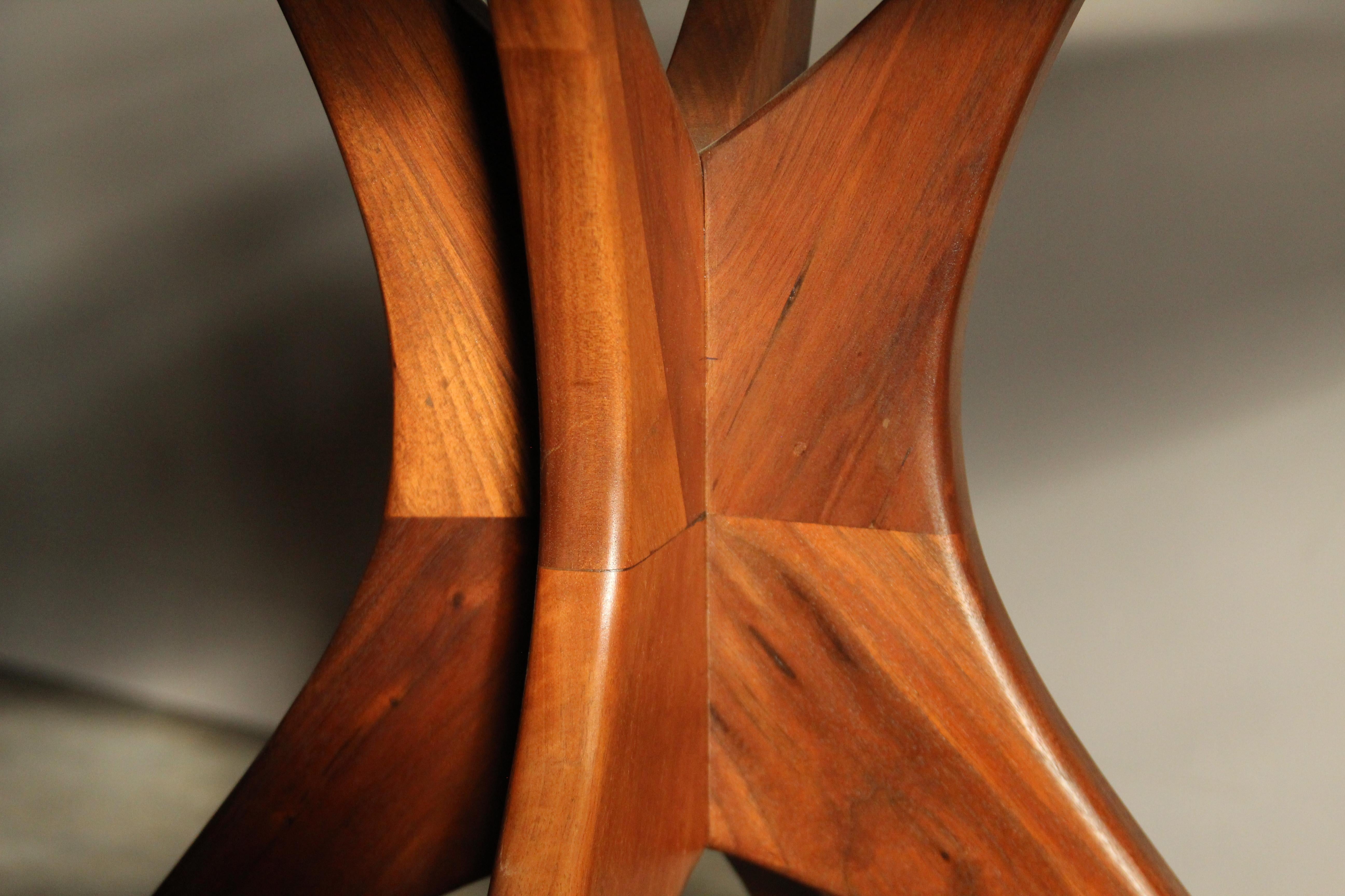 20th Century Mid-Century Organic Modern Sculptural Walnut and Slate Dining Table For Sale