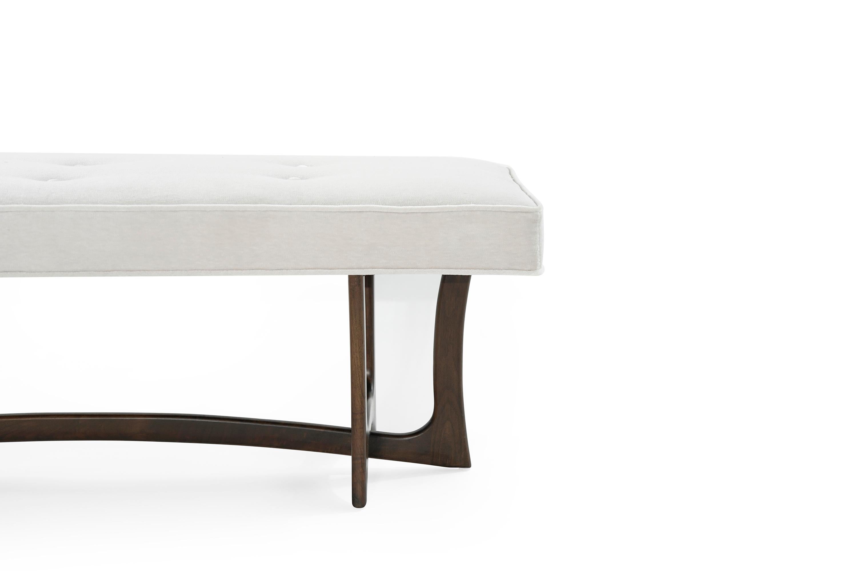 American Sculptural Walnut Bench, circa 1950s