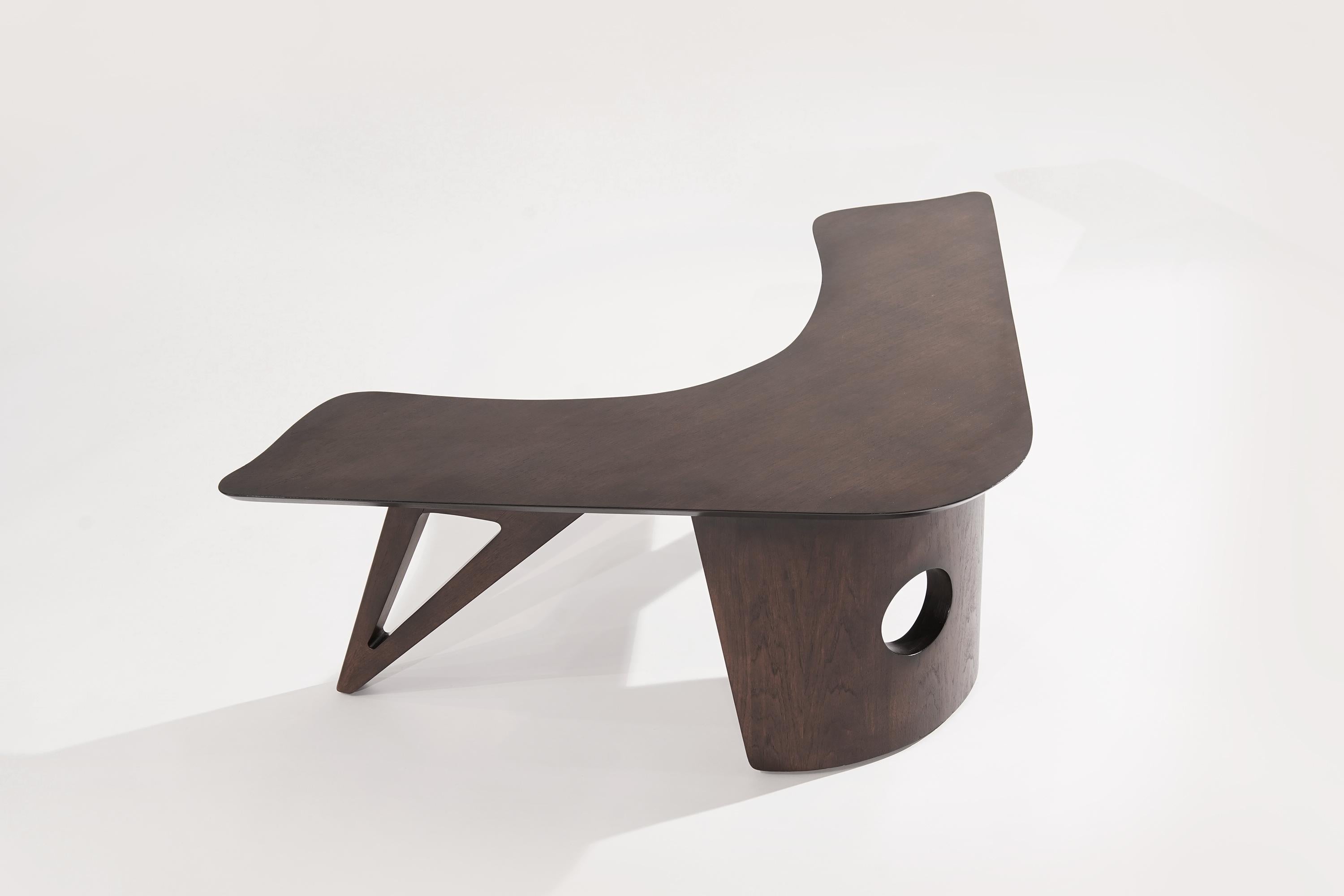 American Sculptural Walnut Boomerang Coffee Table, 1950s For Sale