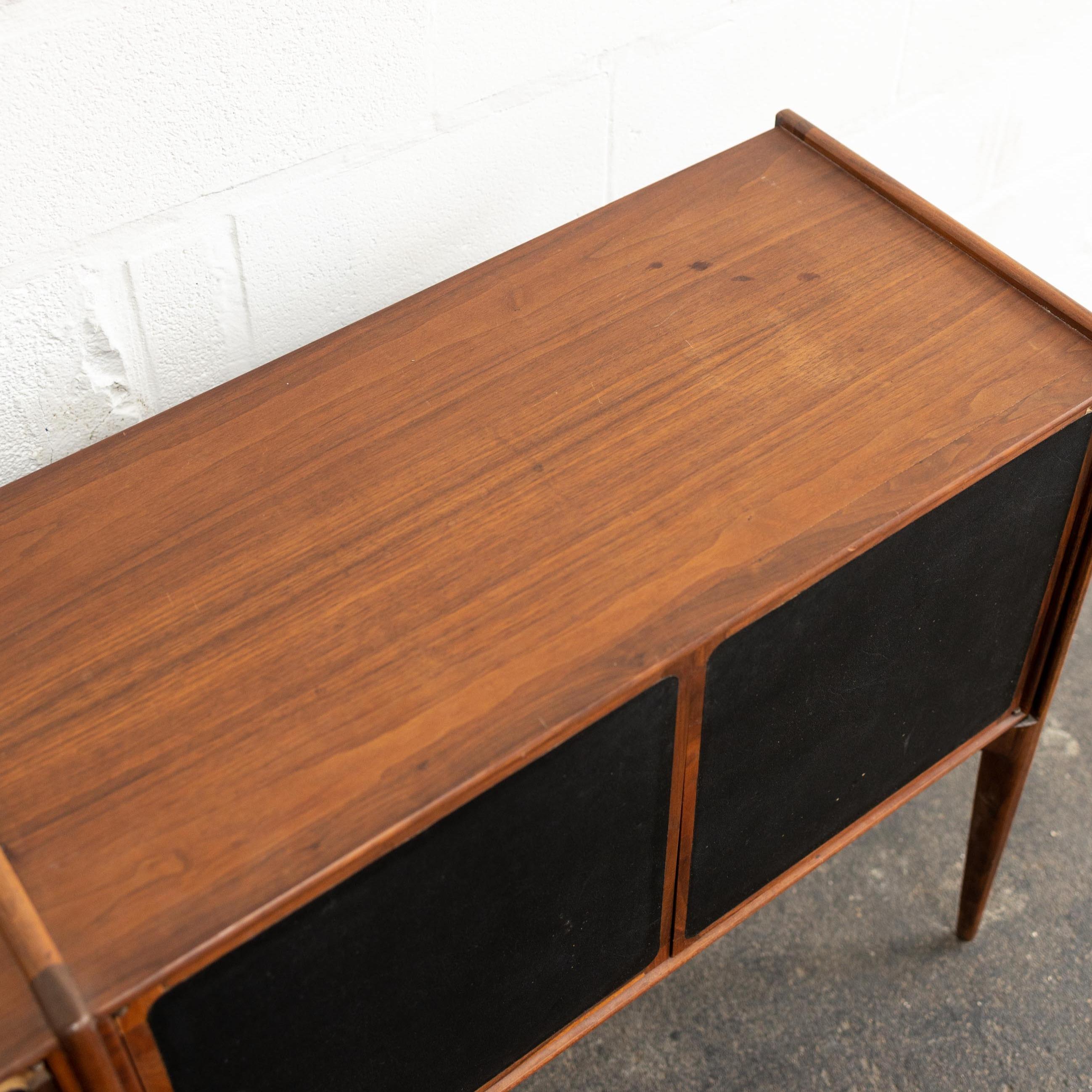 Sculptural Walnut Credenza, 1970s In Distressed Condition In Chicago, IL